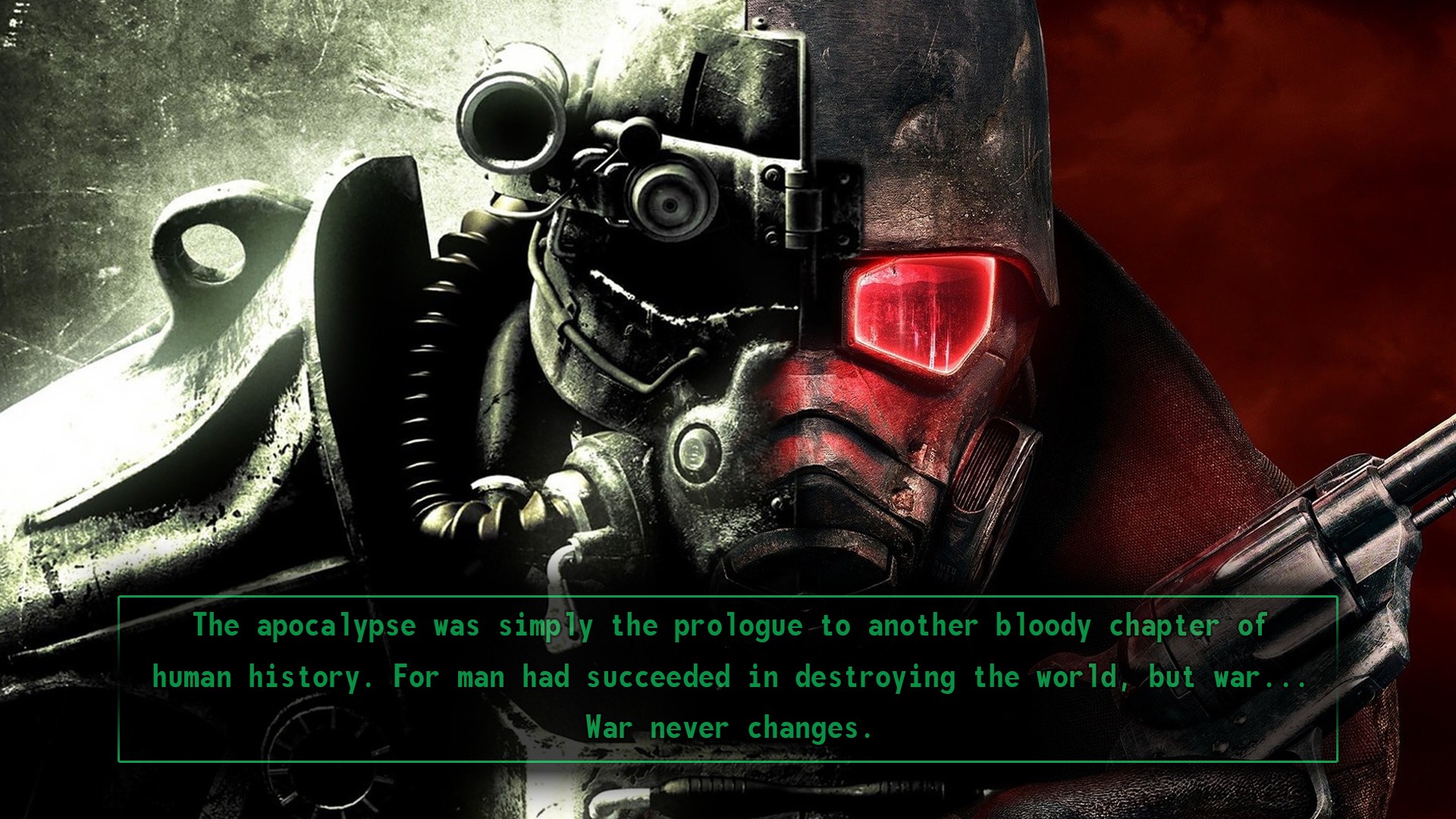 Fallout: New Vegas Soldier with Quote HD Wallpaper