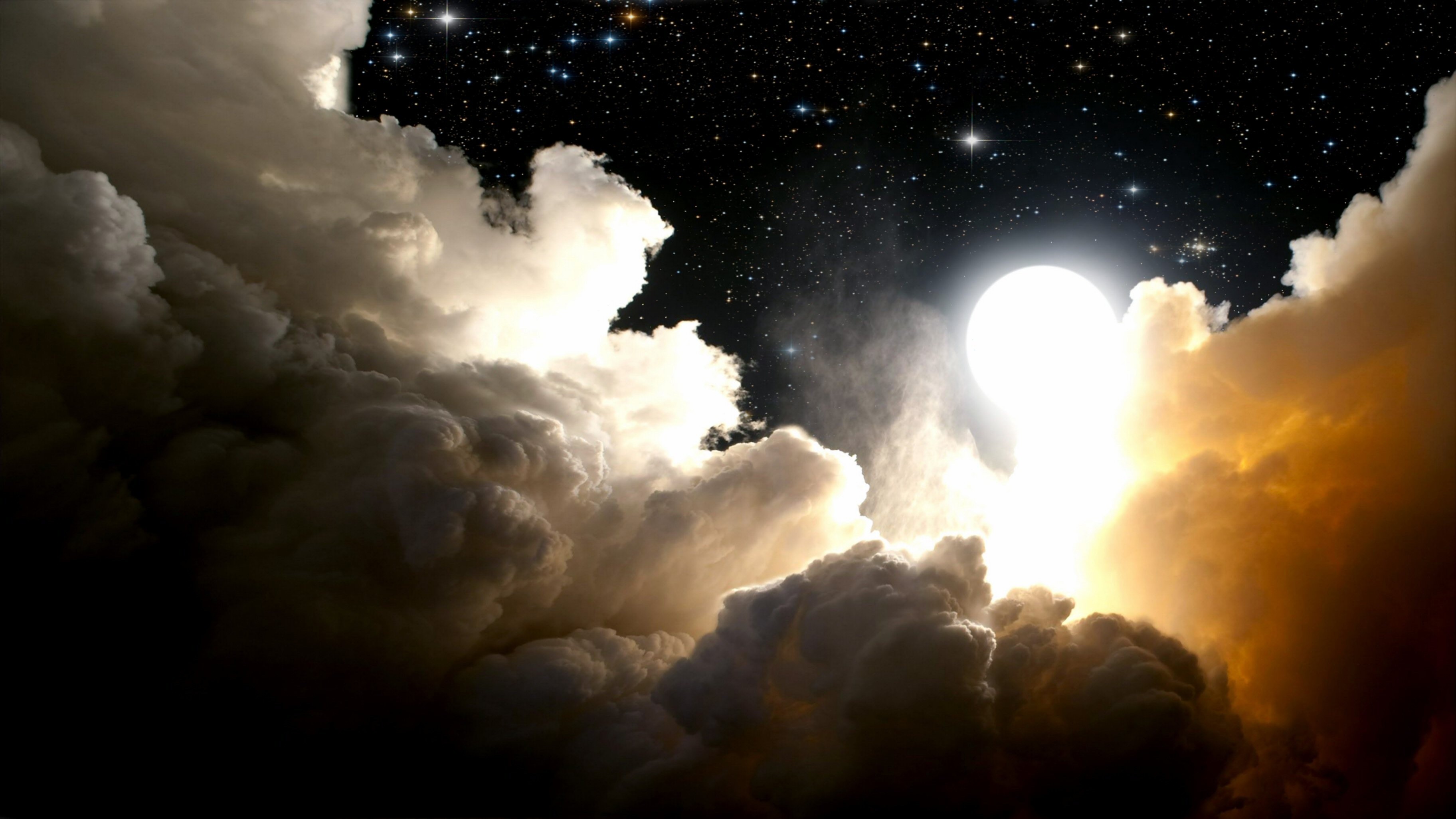 Rocket Launching into a Starry Night Sky HD Wallpaper