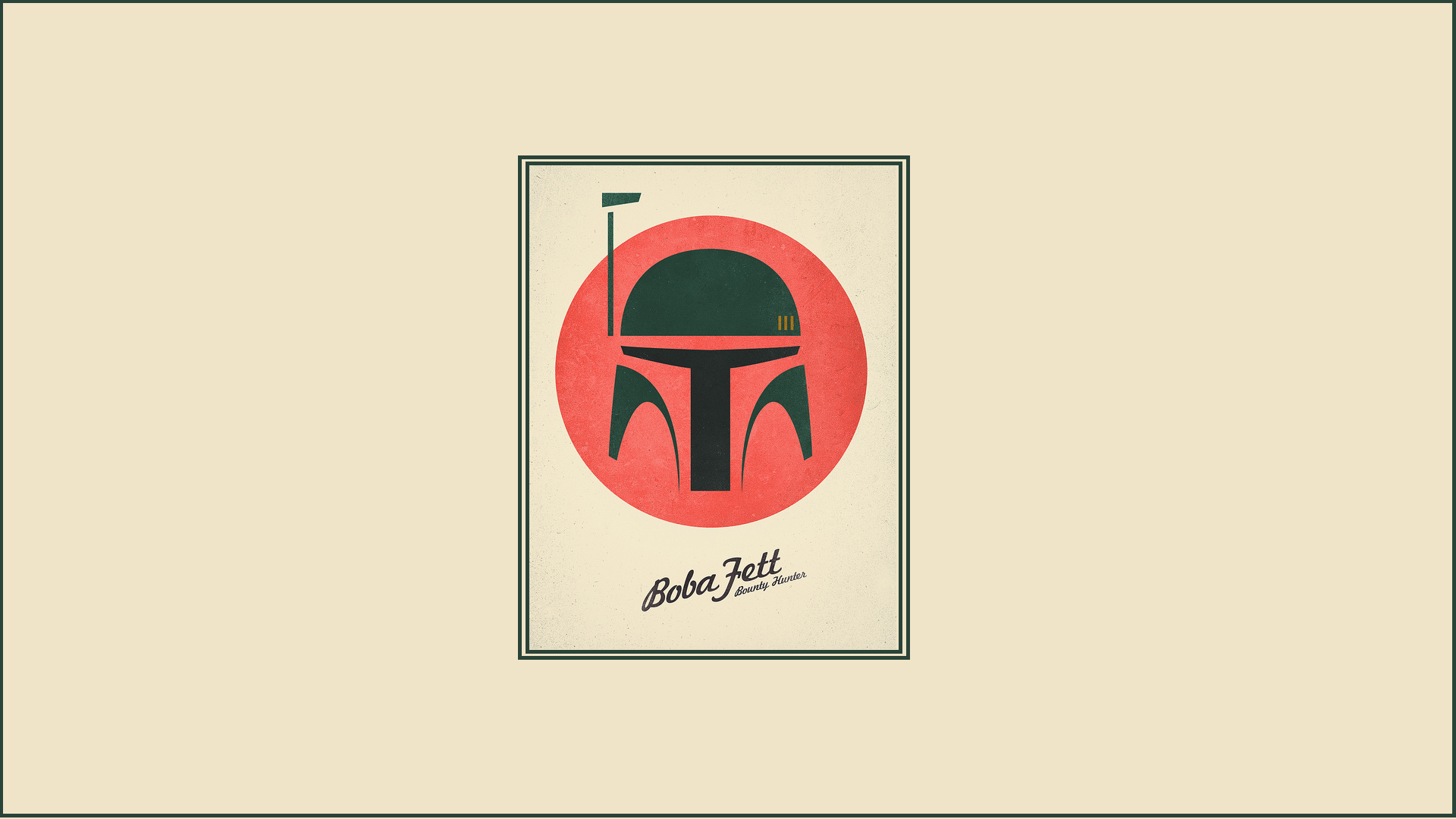 Boba Fett Helmet Minimalist Poster HD Wallpaper