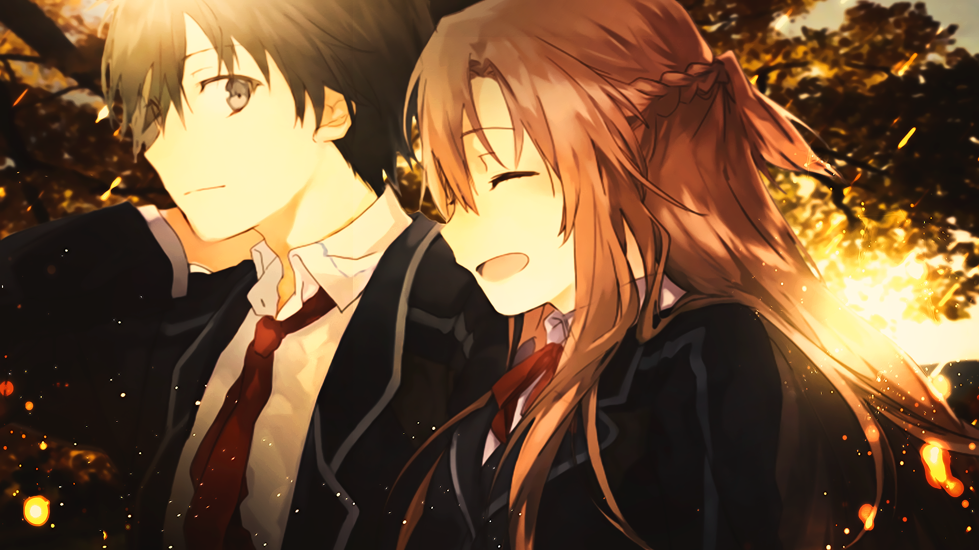 Kirigaya Kazuto and Yuuki Asuna from Sword Art Online HD Wallpaper