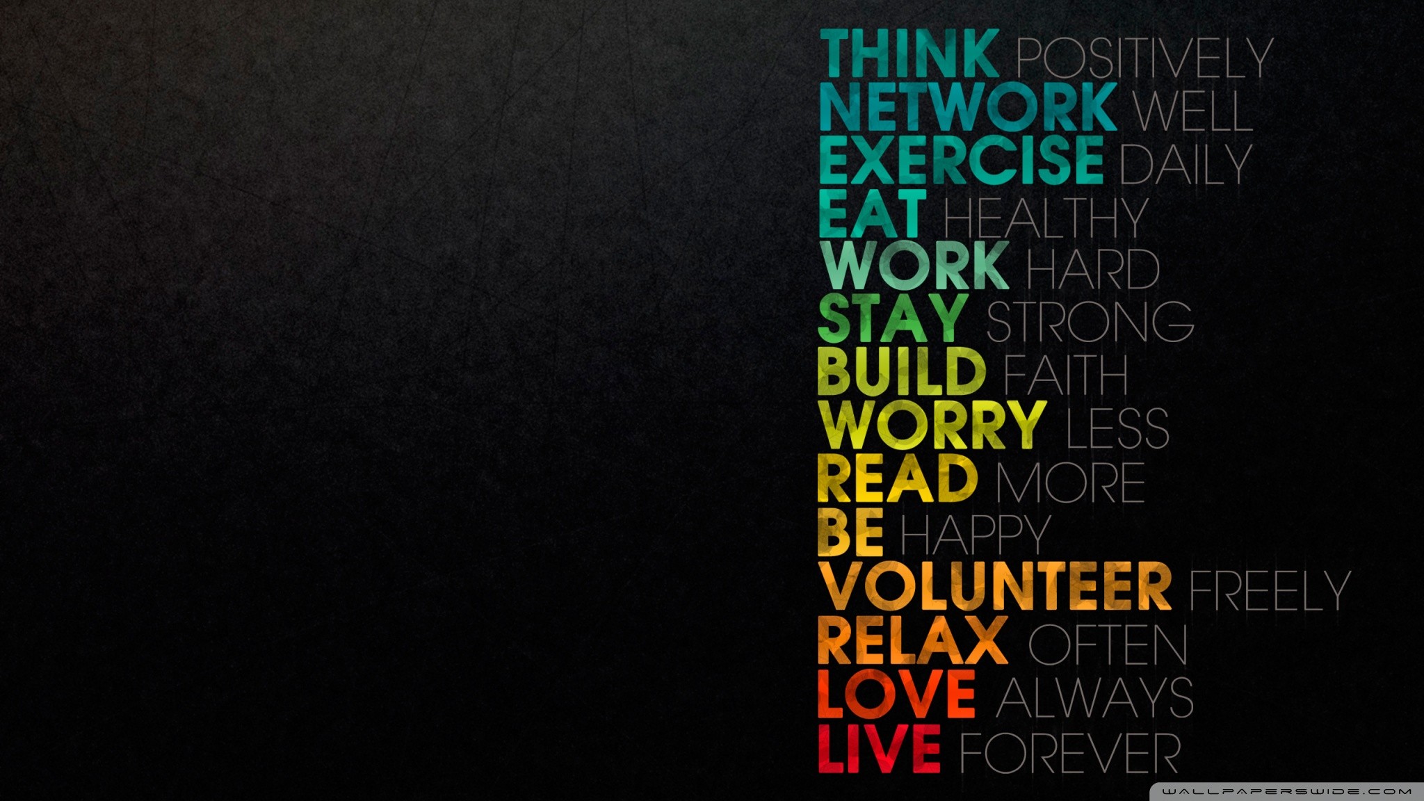 Motivational Typography with Colorful Words HD Wallpaper