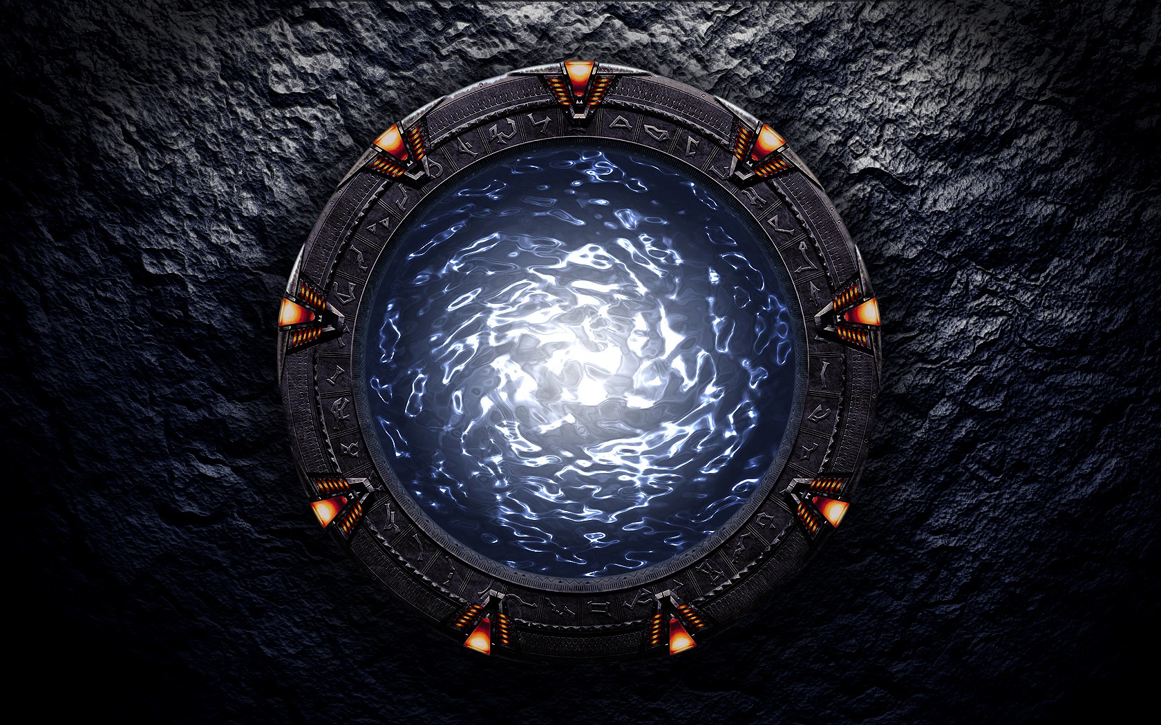 Stargate with swirling blue energy HD Wallpaper