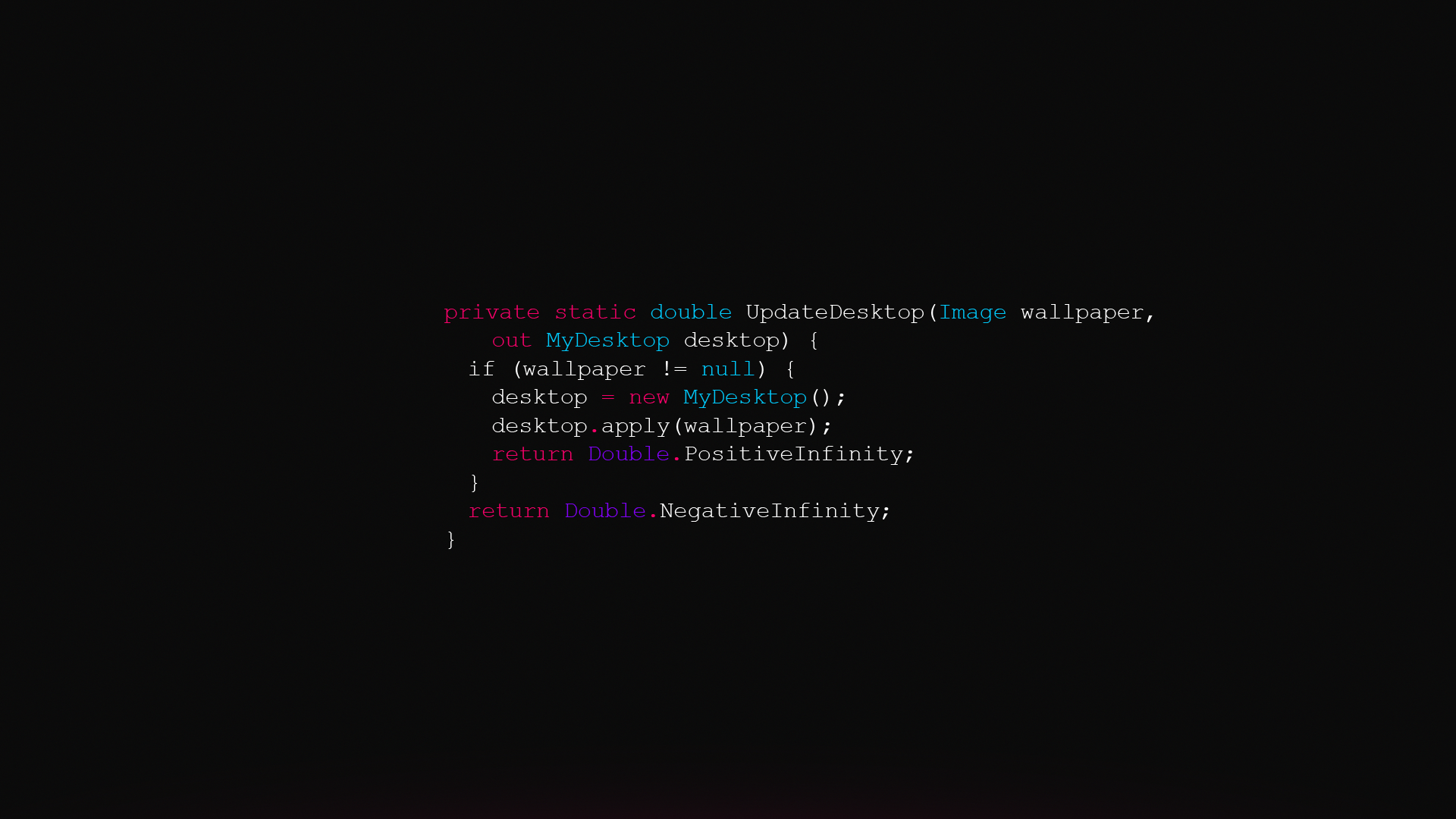 Code snippet with syntax highlighting HD Wallpaper