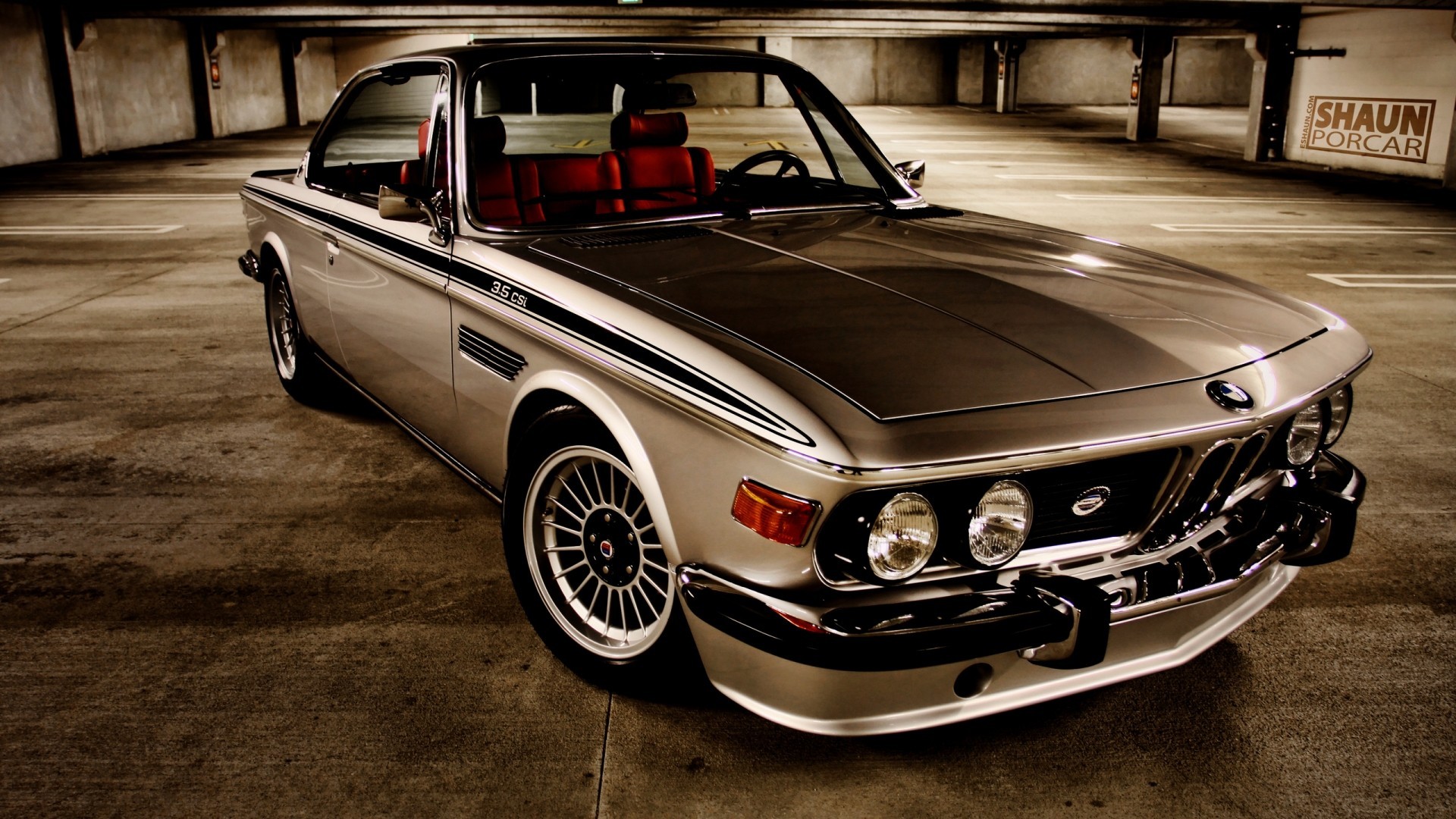 BMW 3.0 CS Coupe in a Parking Garage HD Wallpaper