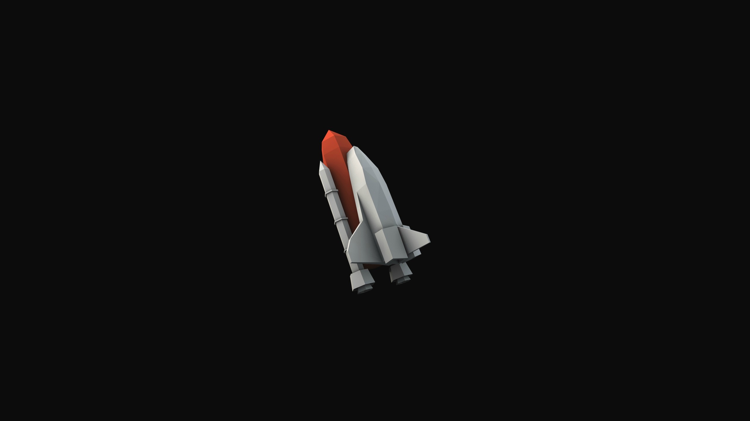 Minimalist digital art of a space shuttle HD Wallpaper