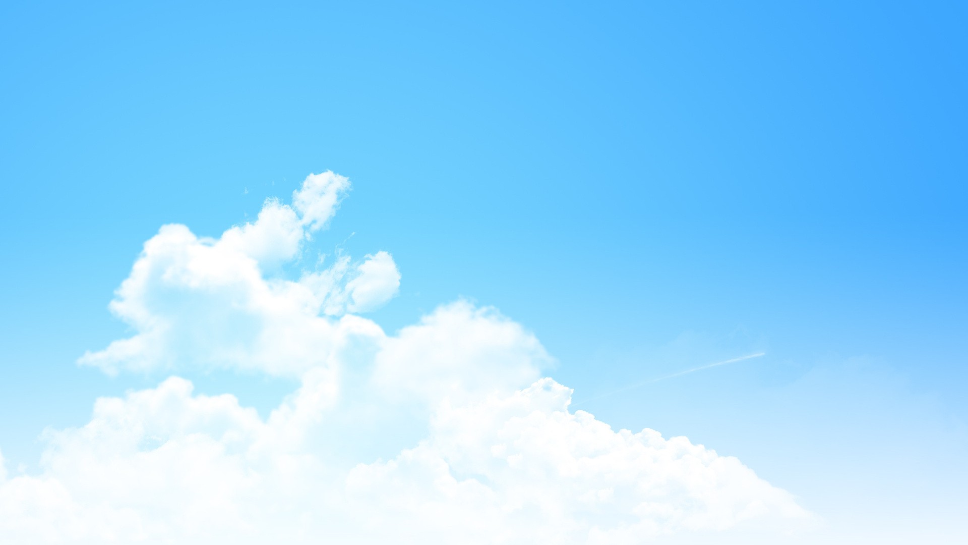 Blue sky with white clouds HD Wallpaper