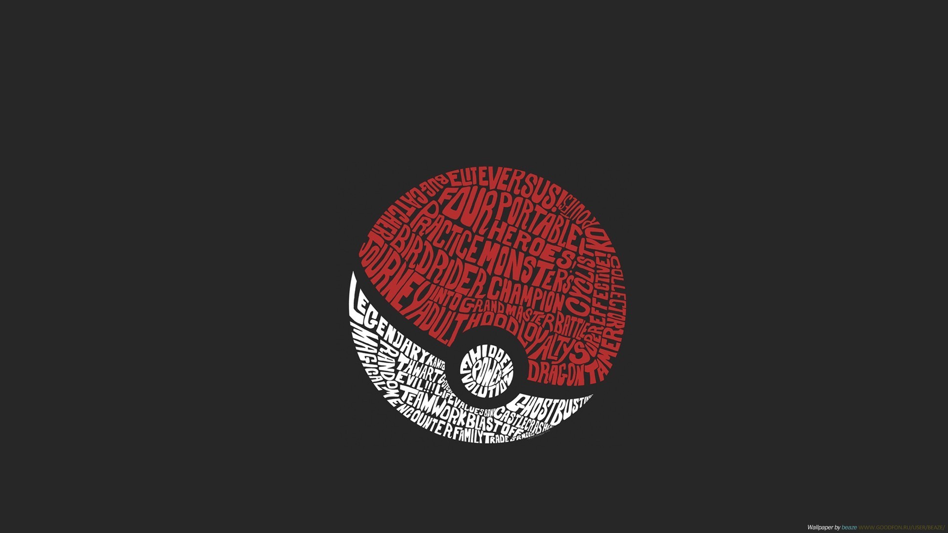 Pokemon Pokeball Word Art HD Wallpaper