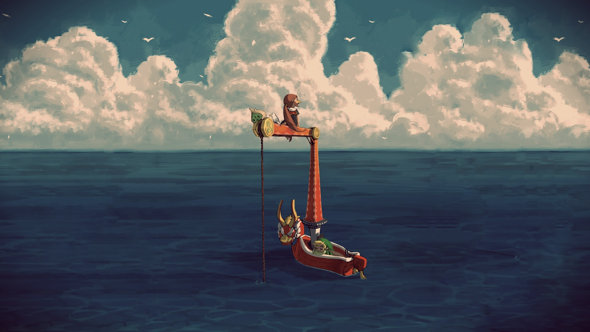 Link and Medli on the King of Red Lions in The Legend of Zelda HD Wallpaper