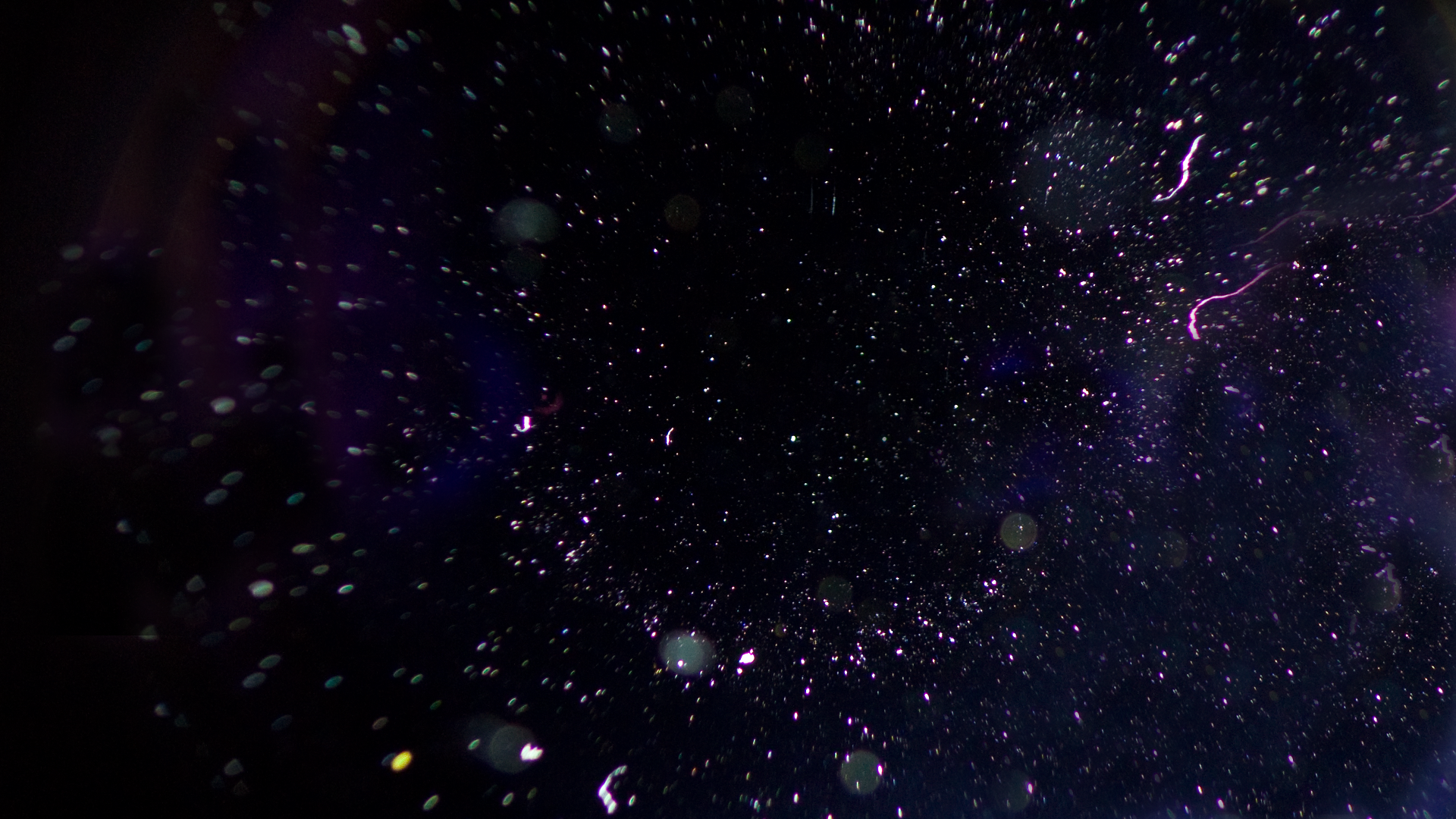 Abstract dark background with purple and white particles HD Wallpaper