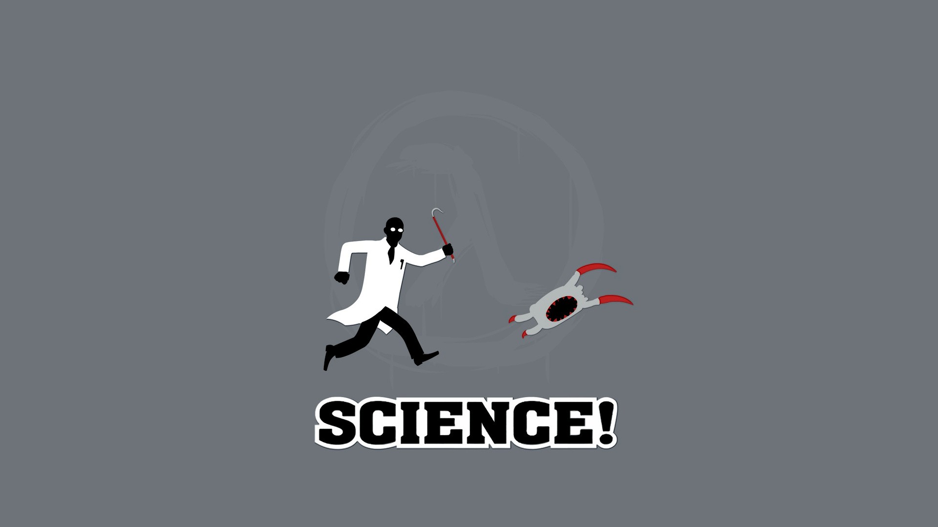 Gordon Freeman running from a Headcrab with "SCIENCE!" text HD Wallpaper
