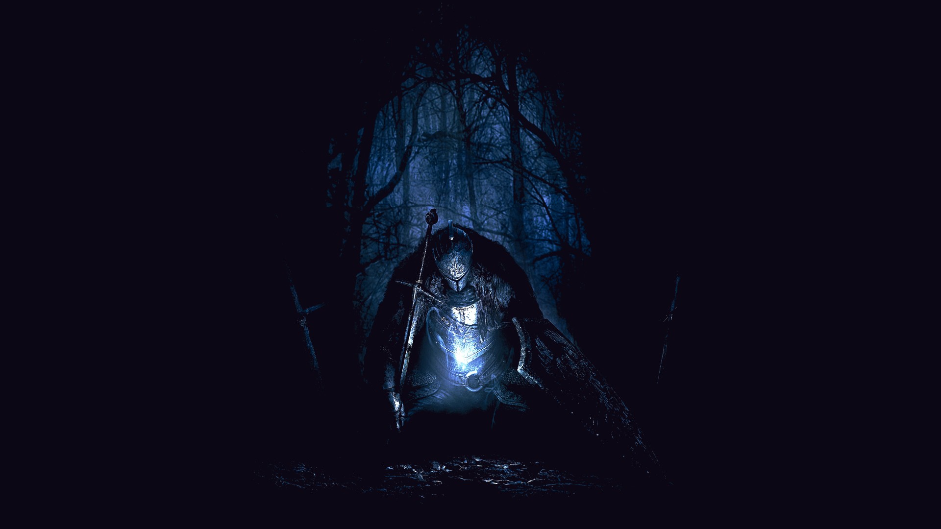 Dark Souls II Knight in a Dark Forest HD Wallpaper