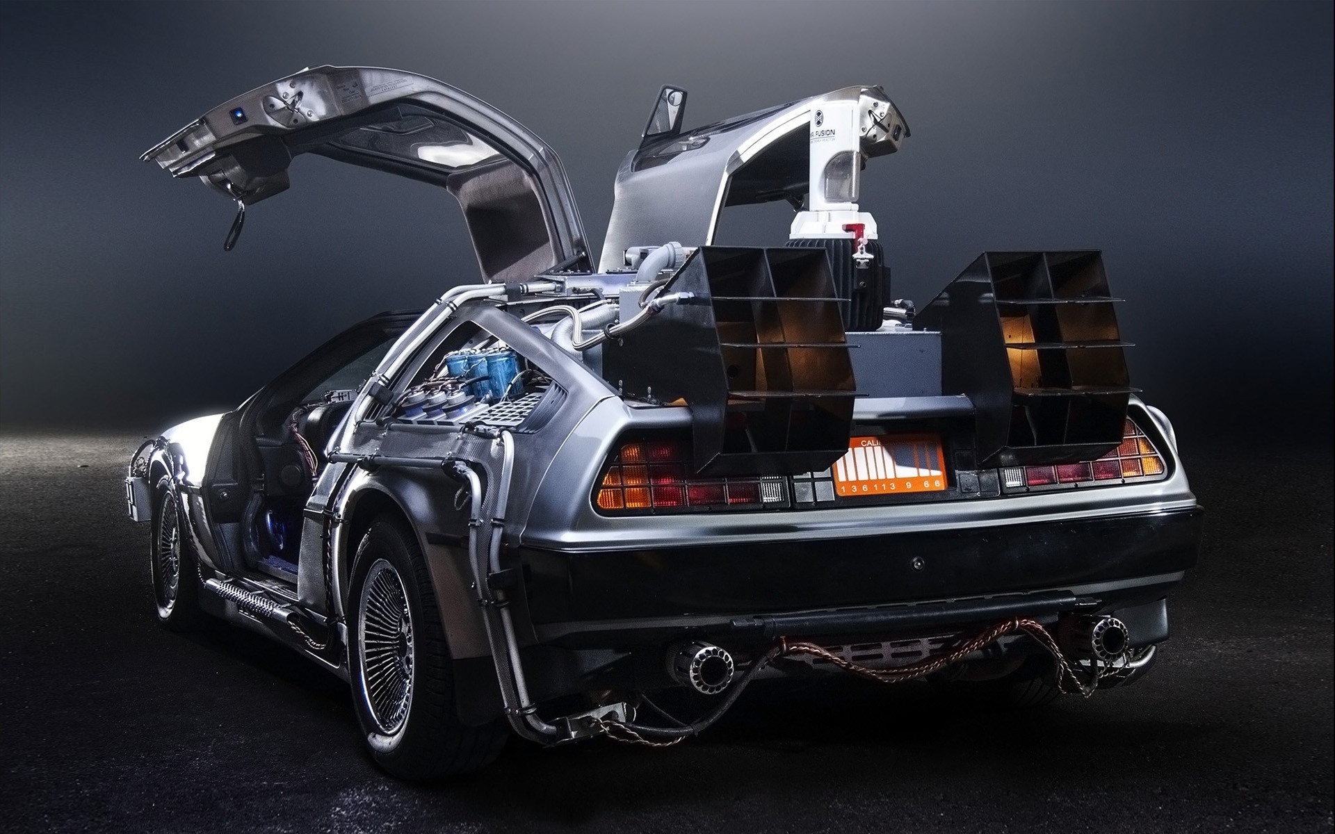 DeLorean time machine from Back to the Future HD Wallpaper