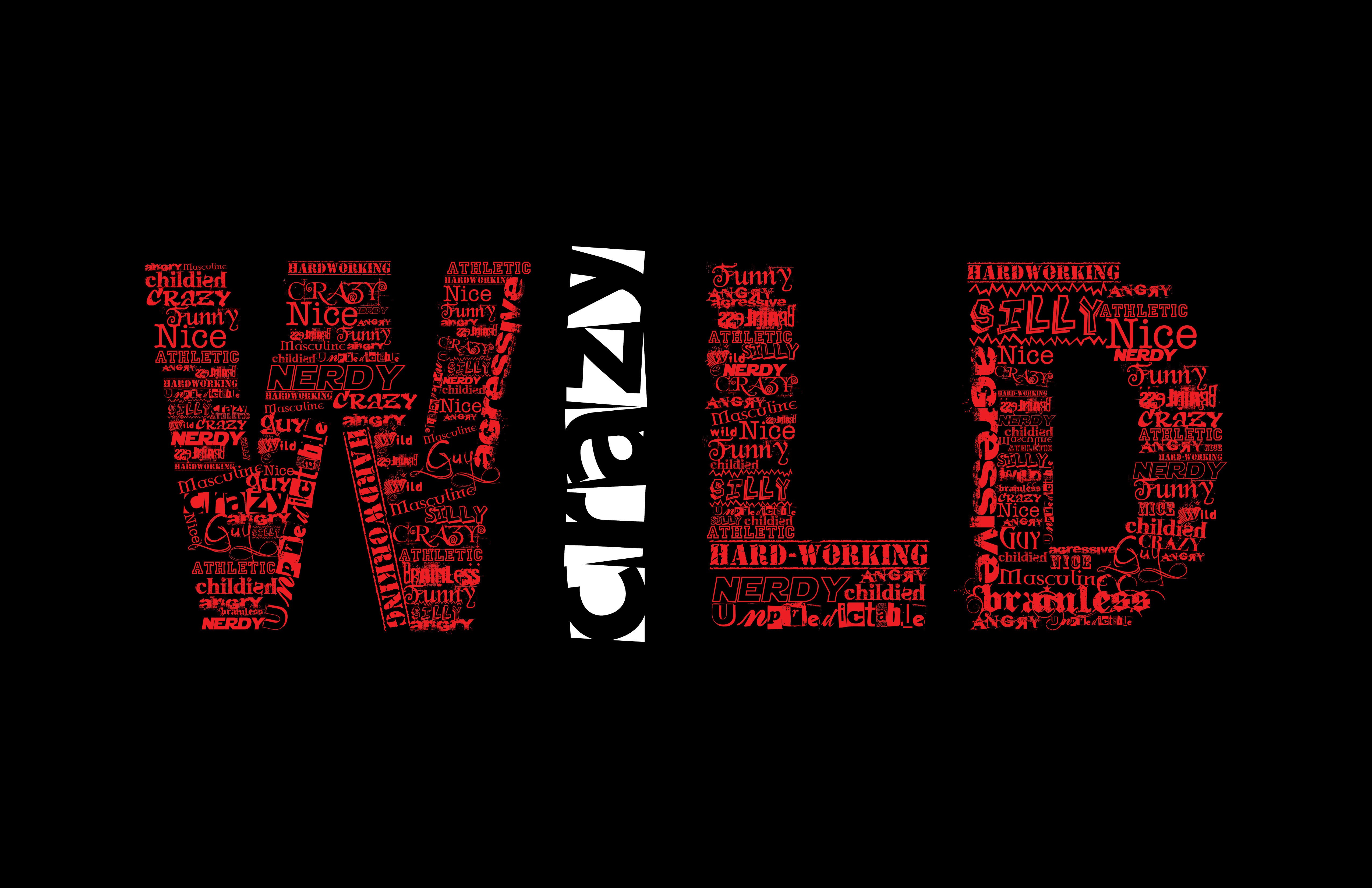 Typography art spelling WILD HD Wallpaper