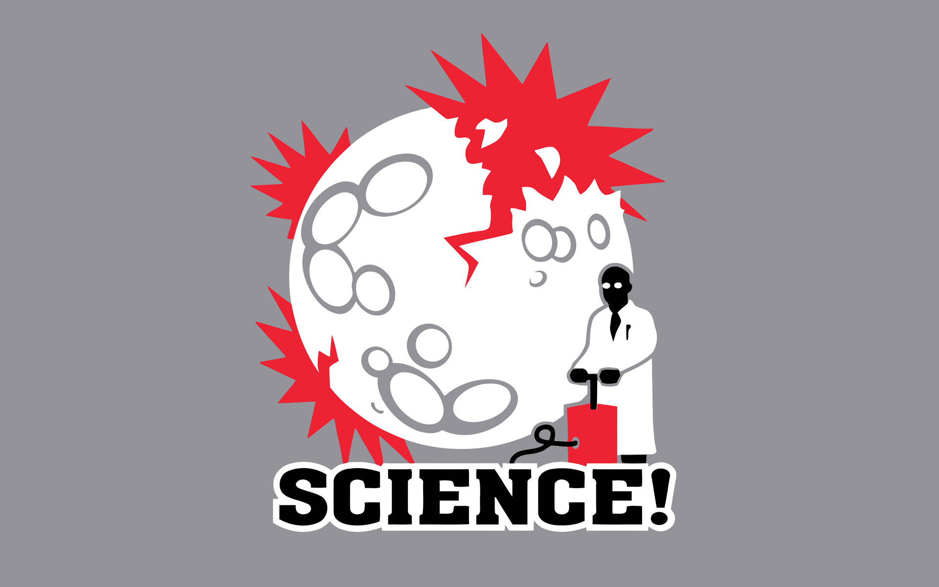 Scientist Exploding the Moon with Dynamite HD Wallpaper