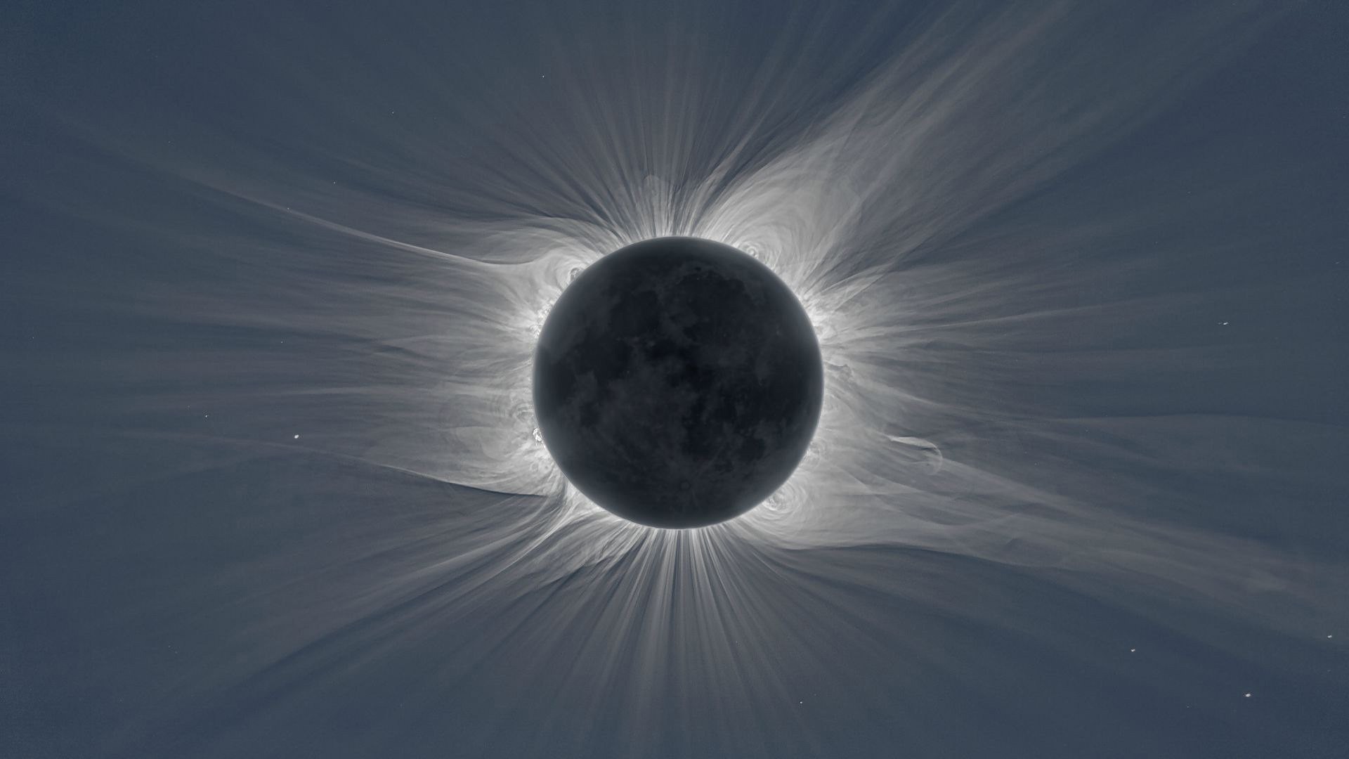 Solar eclipse with the Moon and Sun's corona HD Wallpaper
