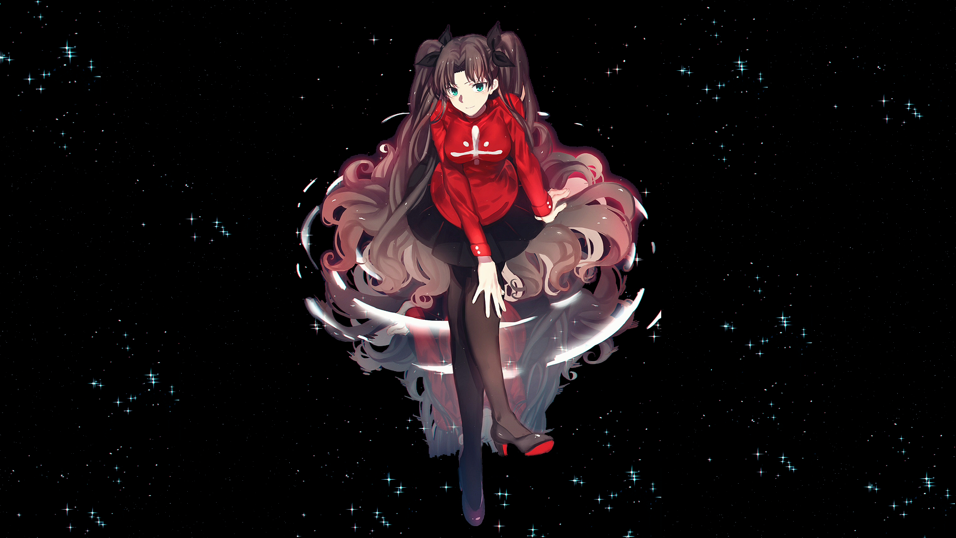 Tohsaka Rin from Fate Series in Space HD Wallpaper