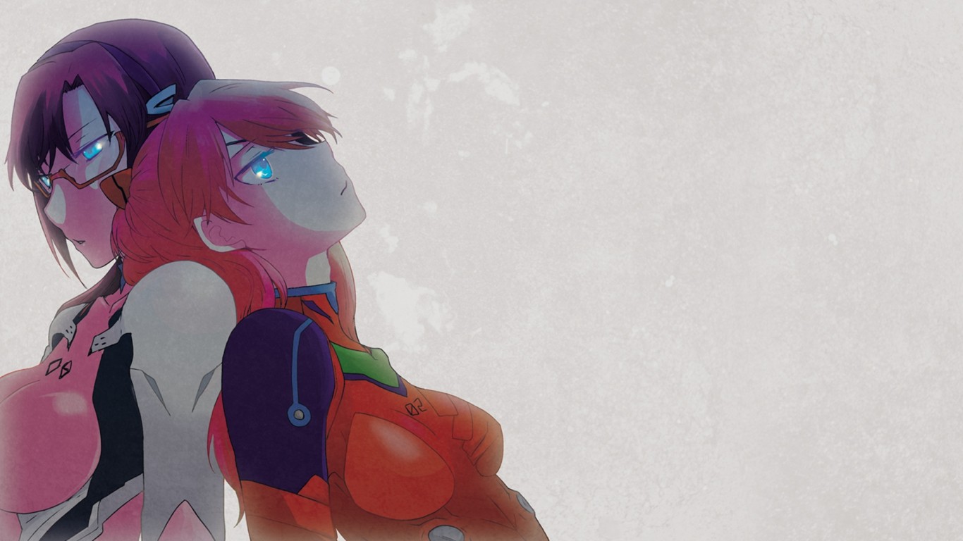 Asuka Langley Soryu and Makinami Mari from Neon Genesis Evangelion HD Wallpaper