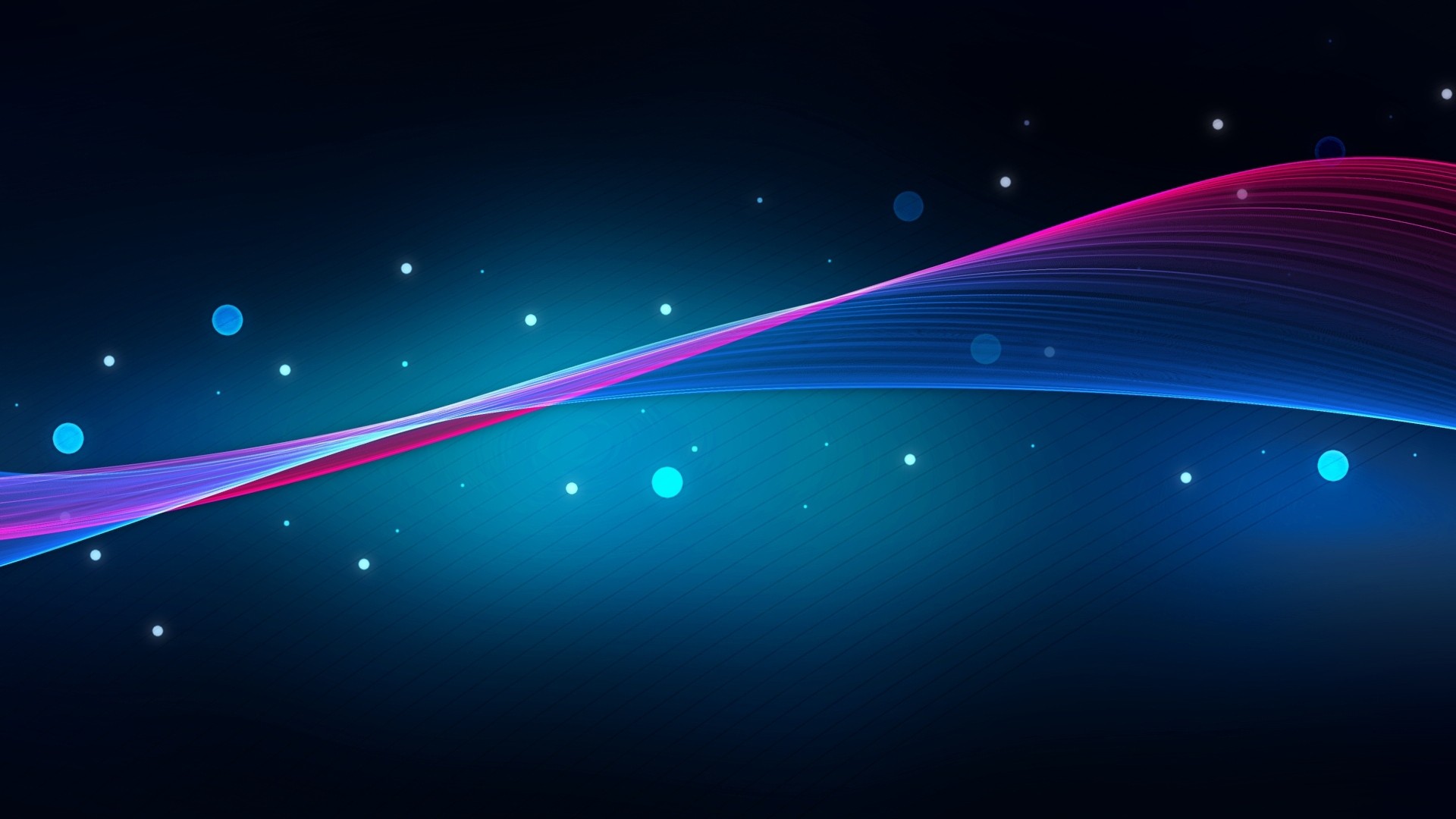 Abstract digital art with blue and pink waveforms HD Wallpaper