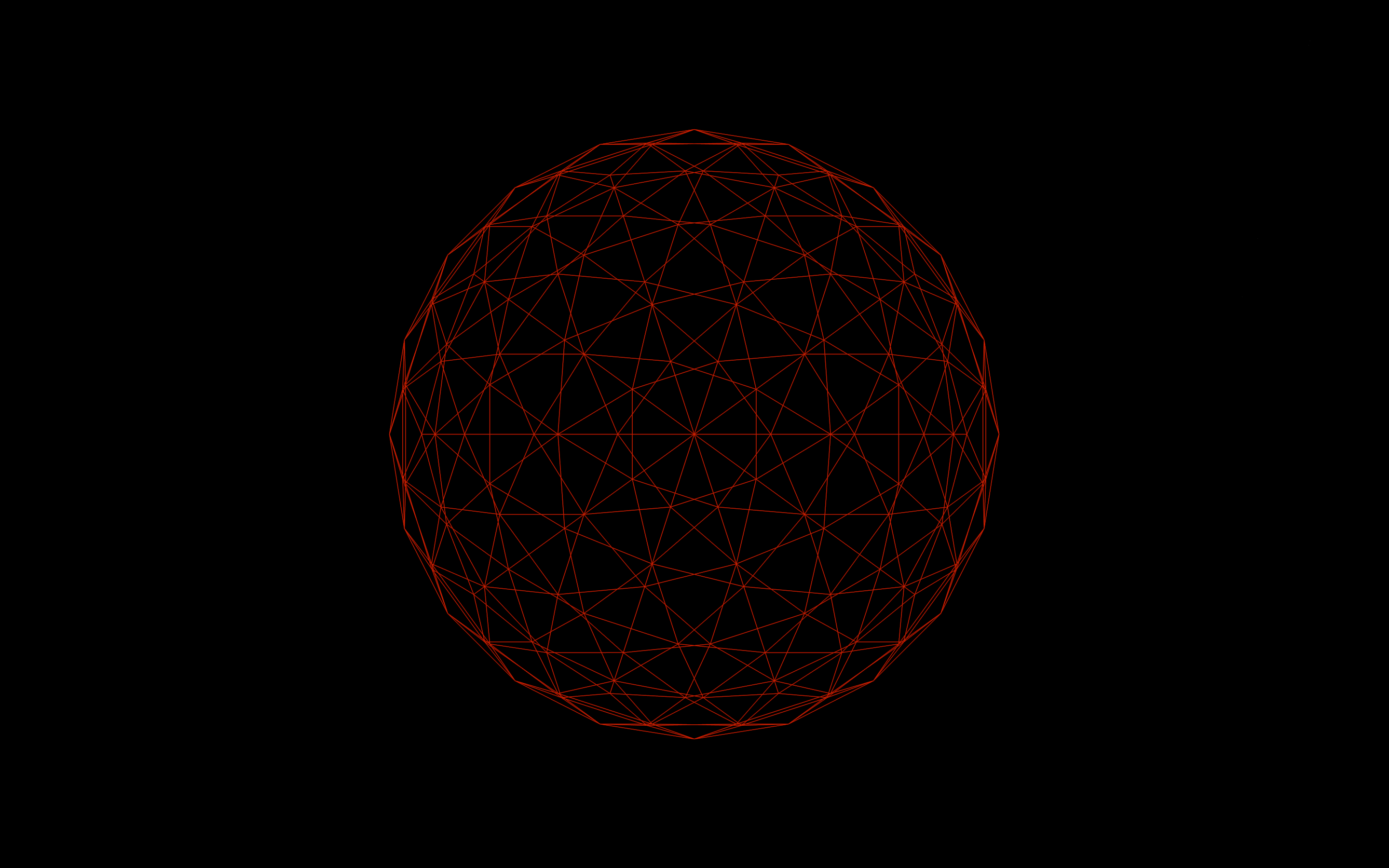 Red wireframe sphere on black background HD Wallpaper