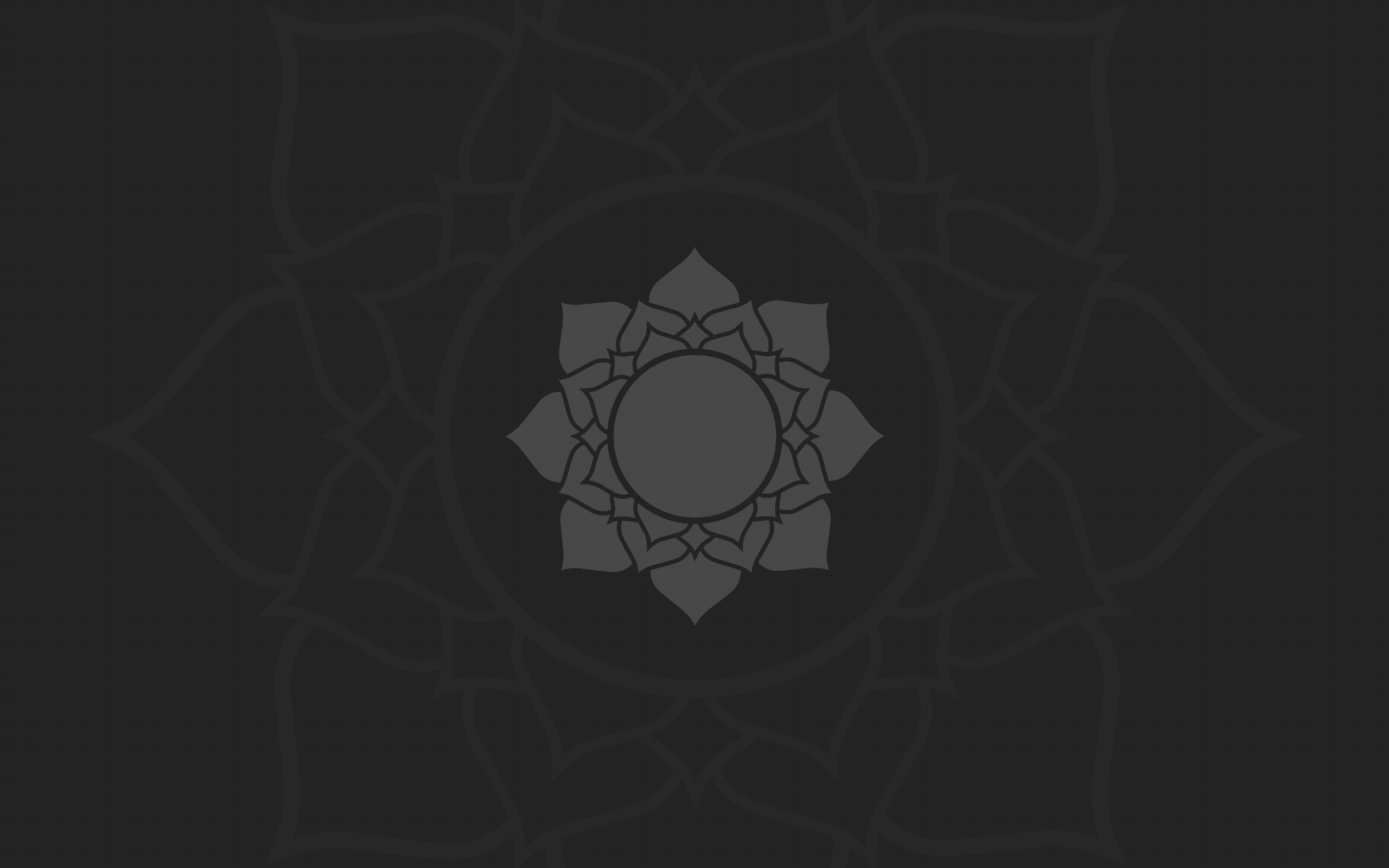 Minimalist dark background with lotus flower pattern HD Wallpaper