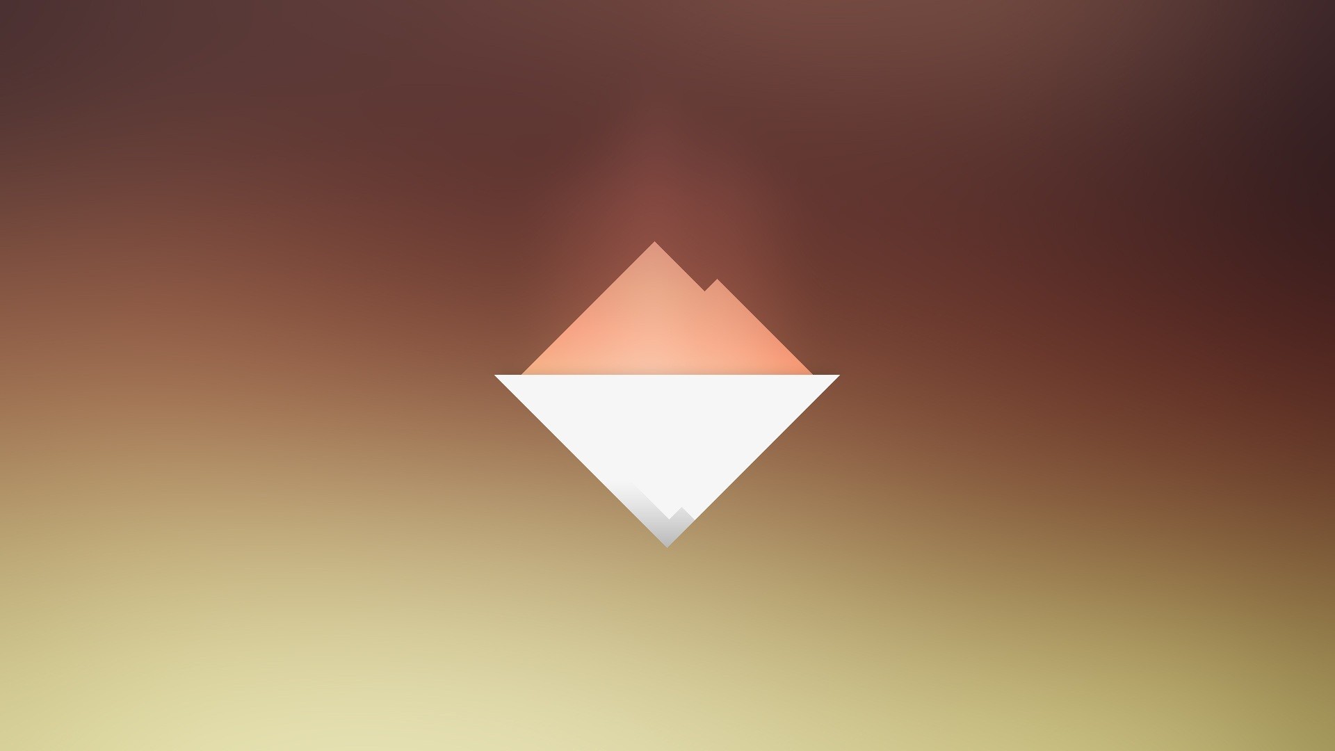 Minimalist geometric mountain logo on gradient background HD Wallpaper