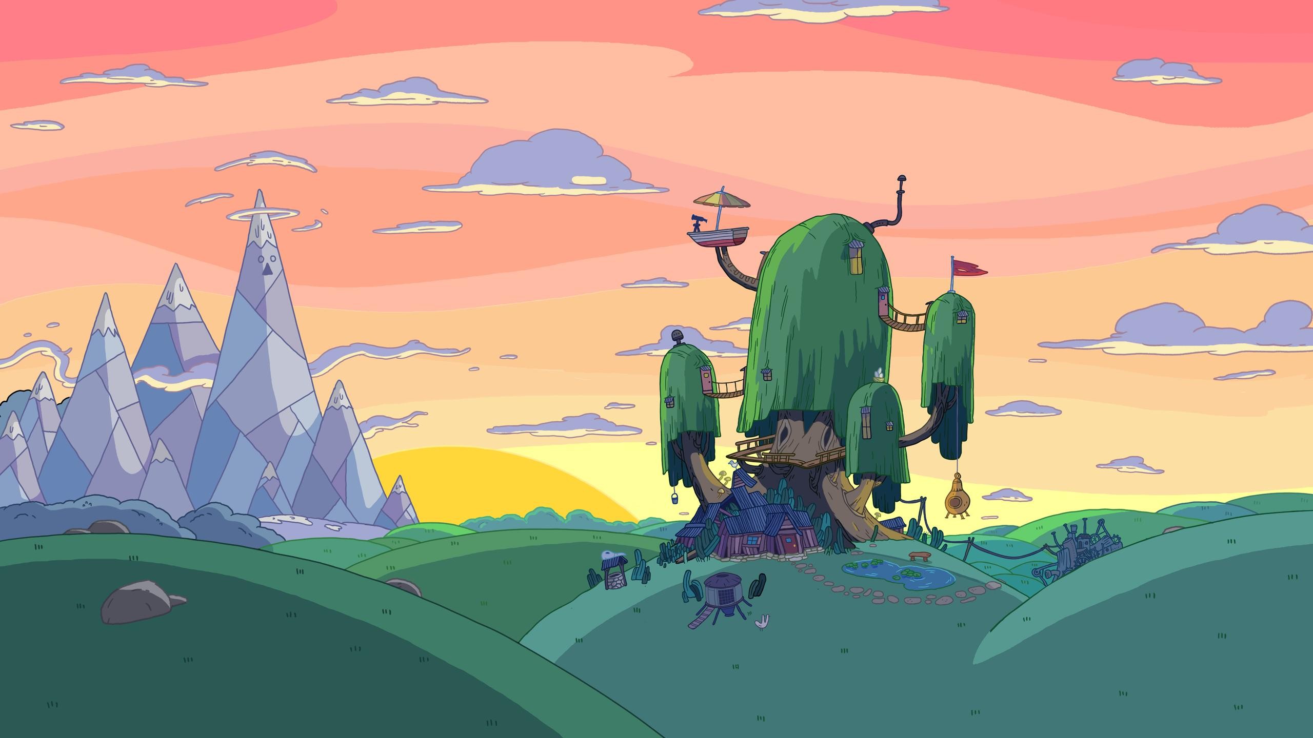 Adventure Time Tree House Landscape HD Wallpaper