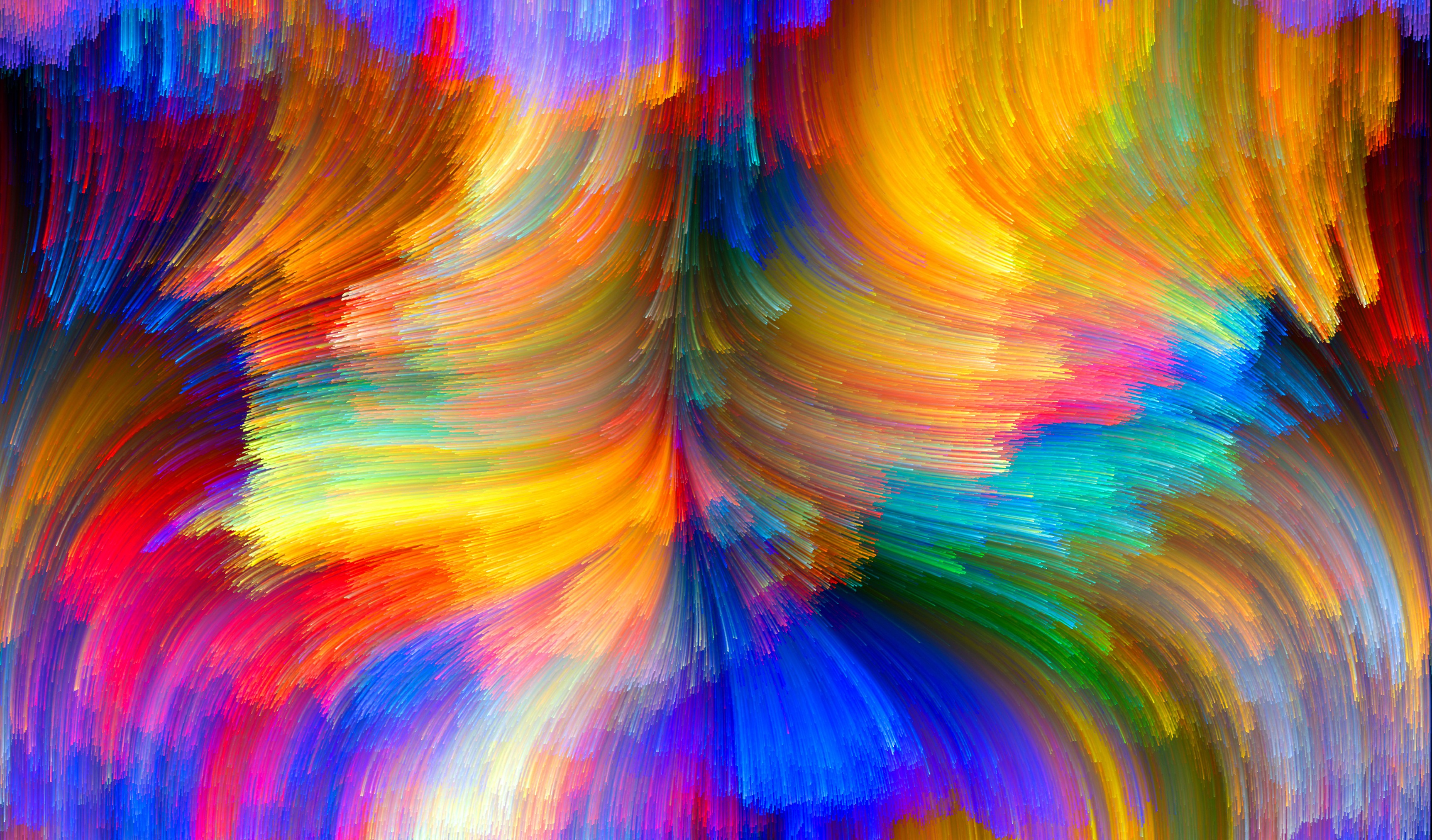Abstract colorful paint strokes digital art HD Wallpaper