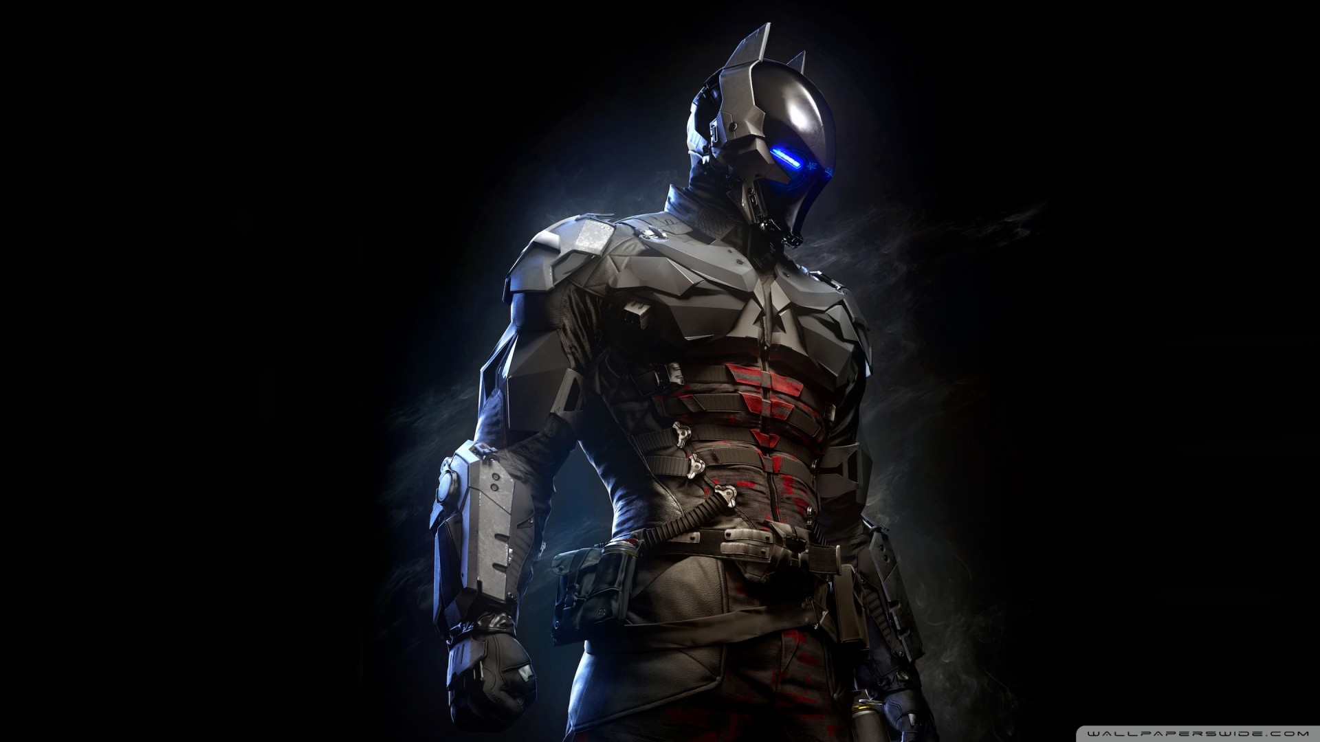 Batman in a dark, armored suit HD Wallpaper