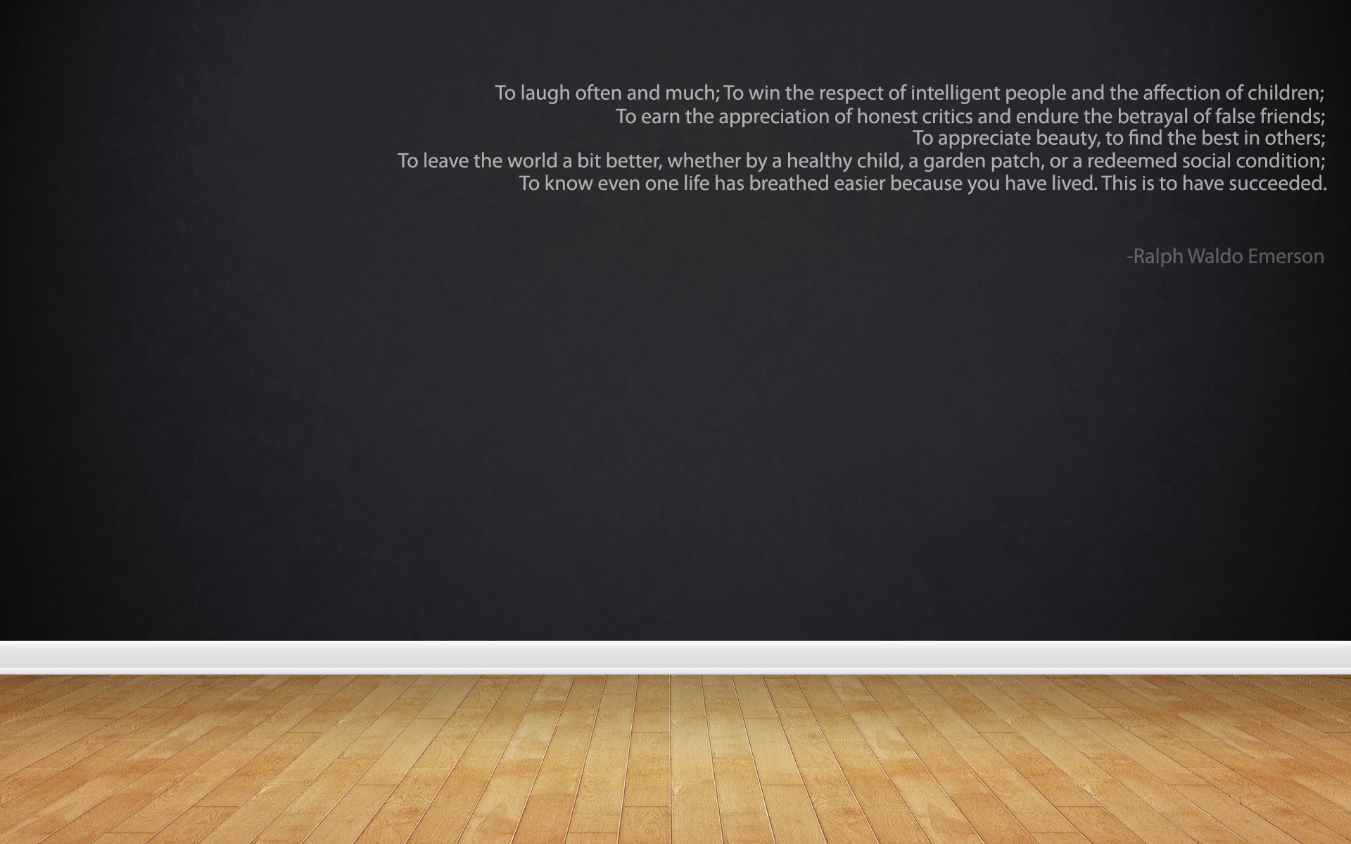 Ralph Waldo Emerson quote on a dark background HD Wallpaper