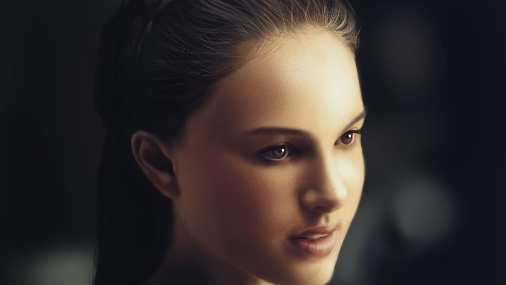 Painting of actress Natalie Portman HD Wallpaper