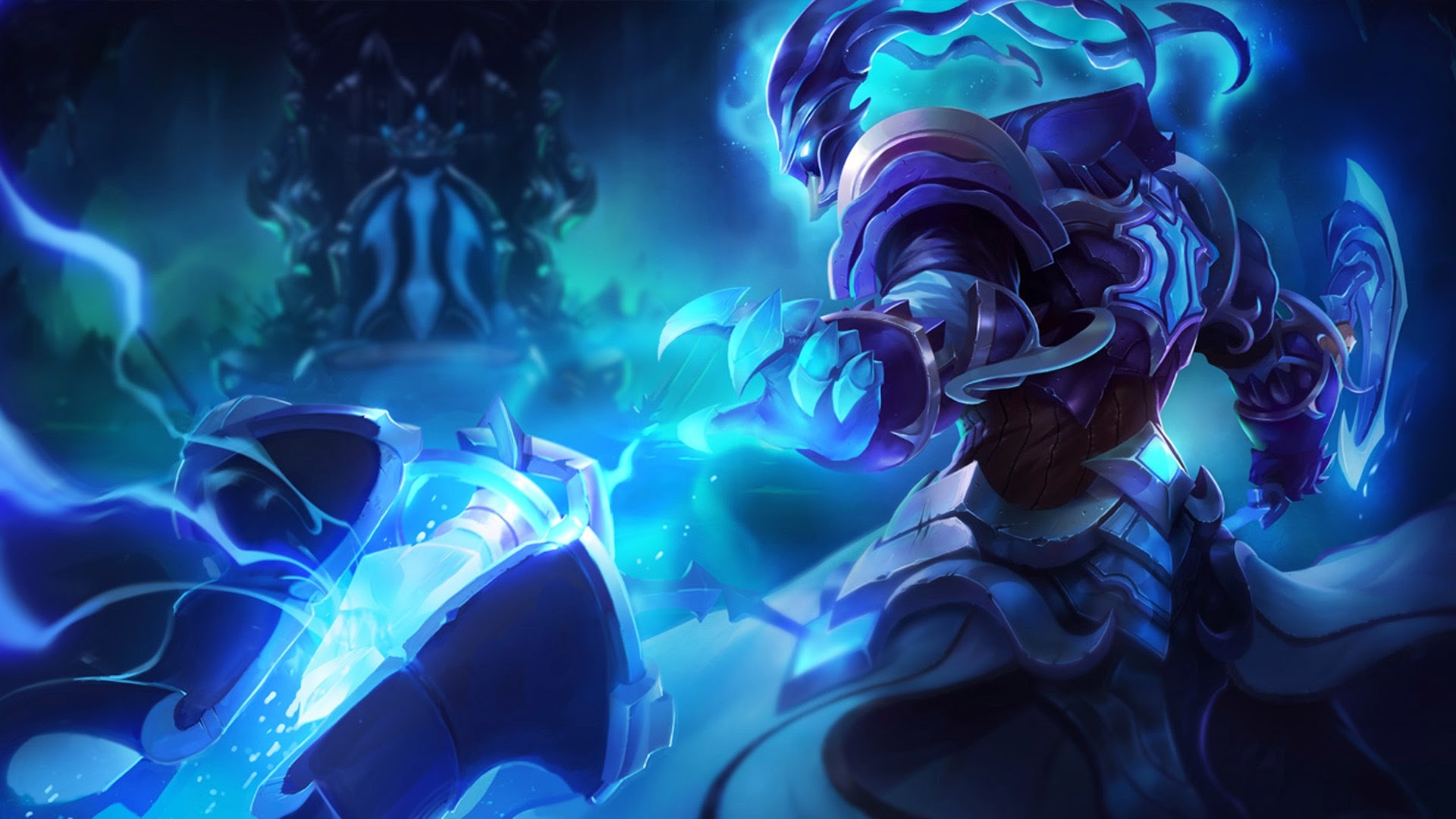 League of Legends Thresh in a dark, ethereal setting HD Wallpaper
