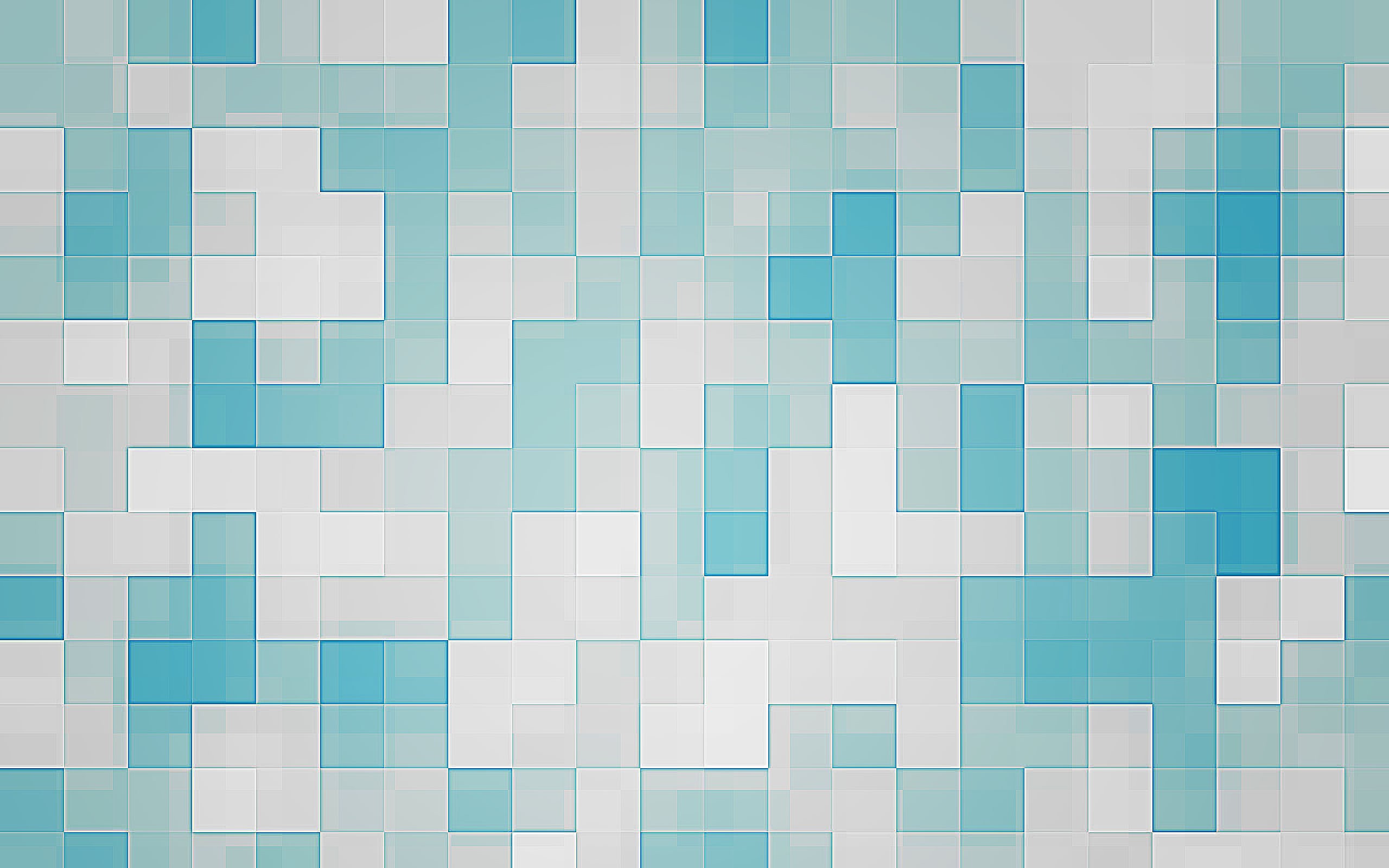 Abstract digital art with blue and white squares HD Wallpaper