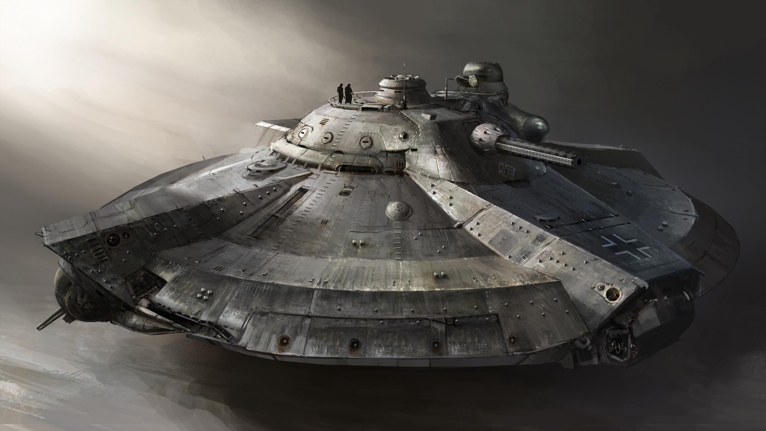 World War II era flying tank with German cross insignia HD Wallpaper