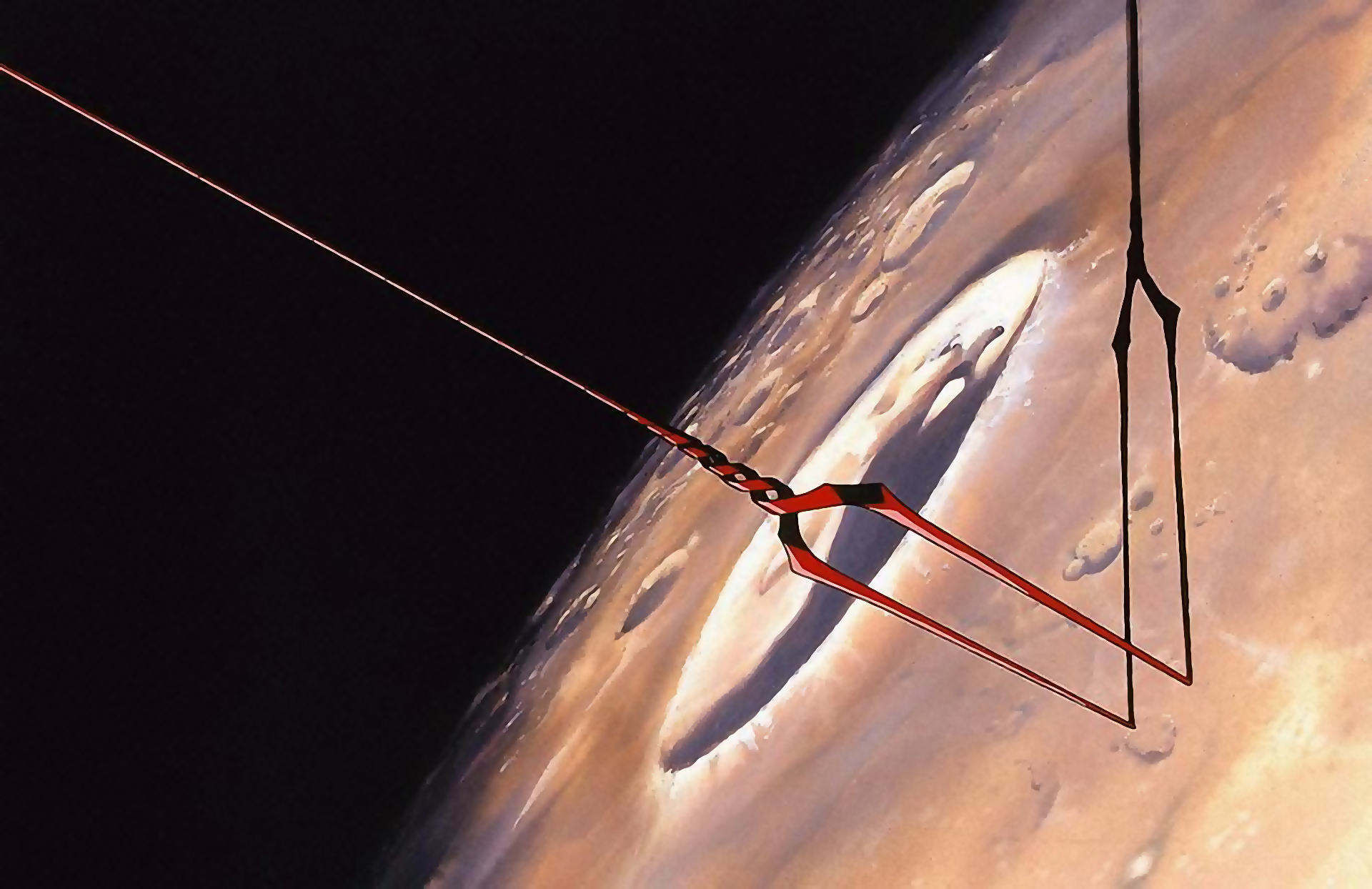Neon Genesis Evangelion: Spear of Longinus over Mars HD Wallpaper