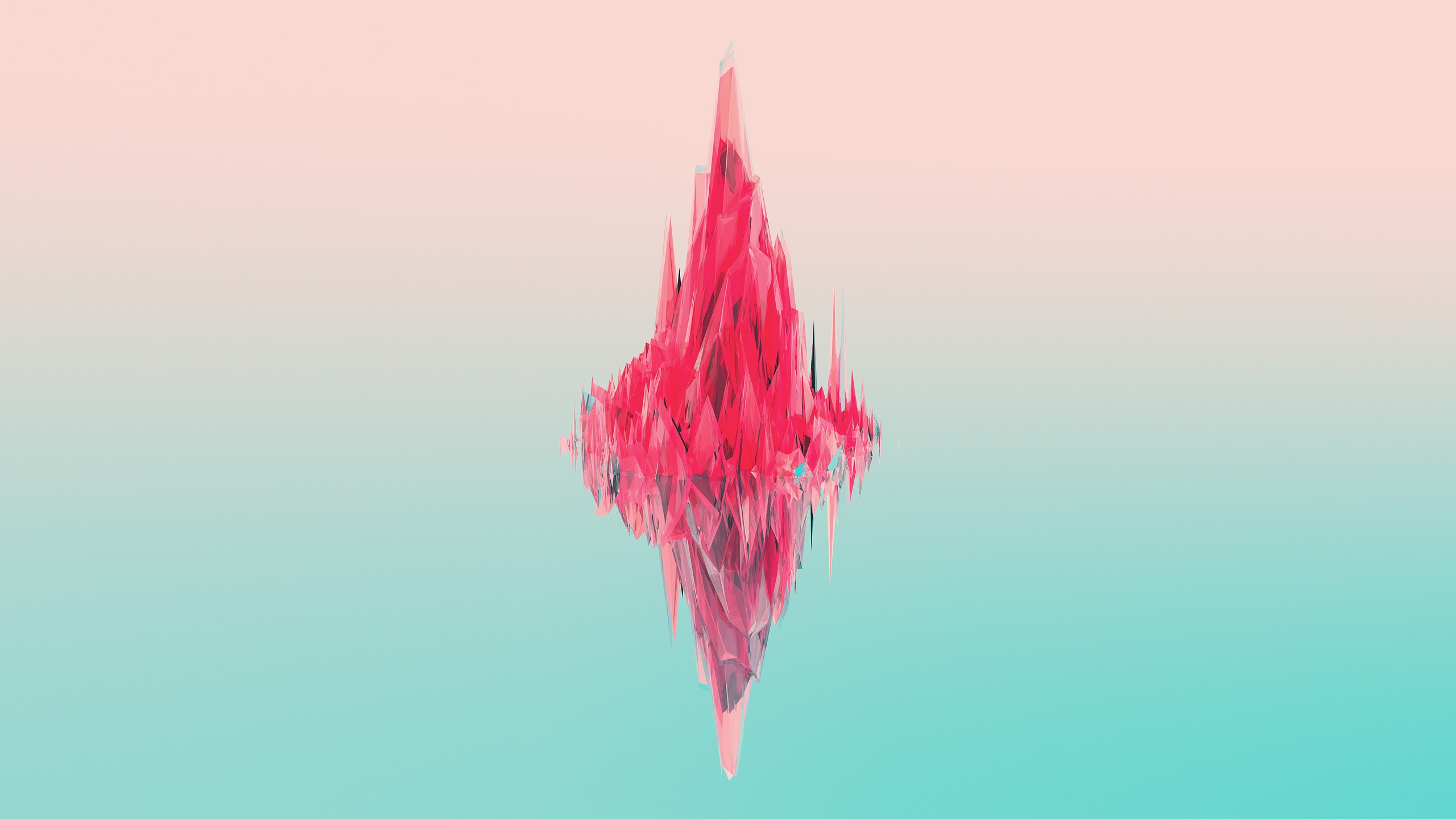 Abstract Red Crystal on Gradient Background by Justin Maller HD Wallpaper