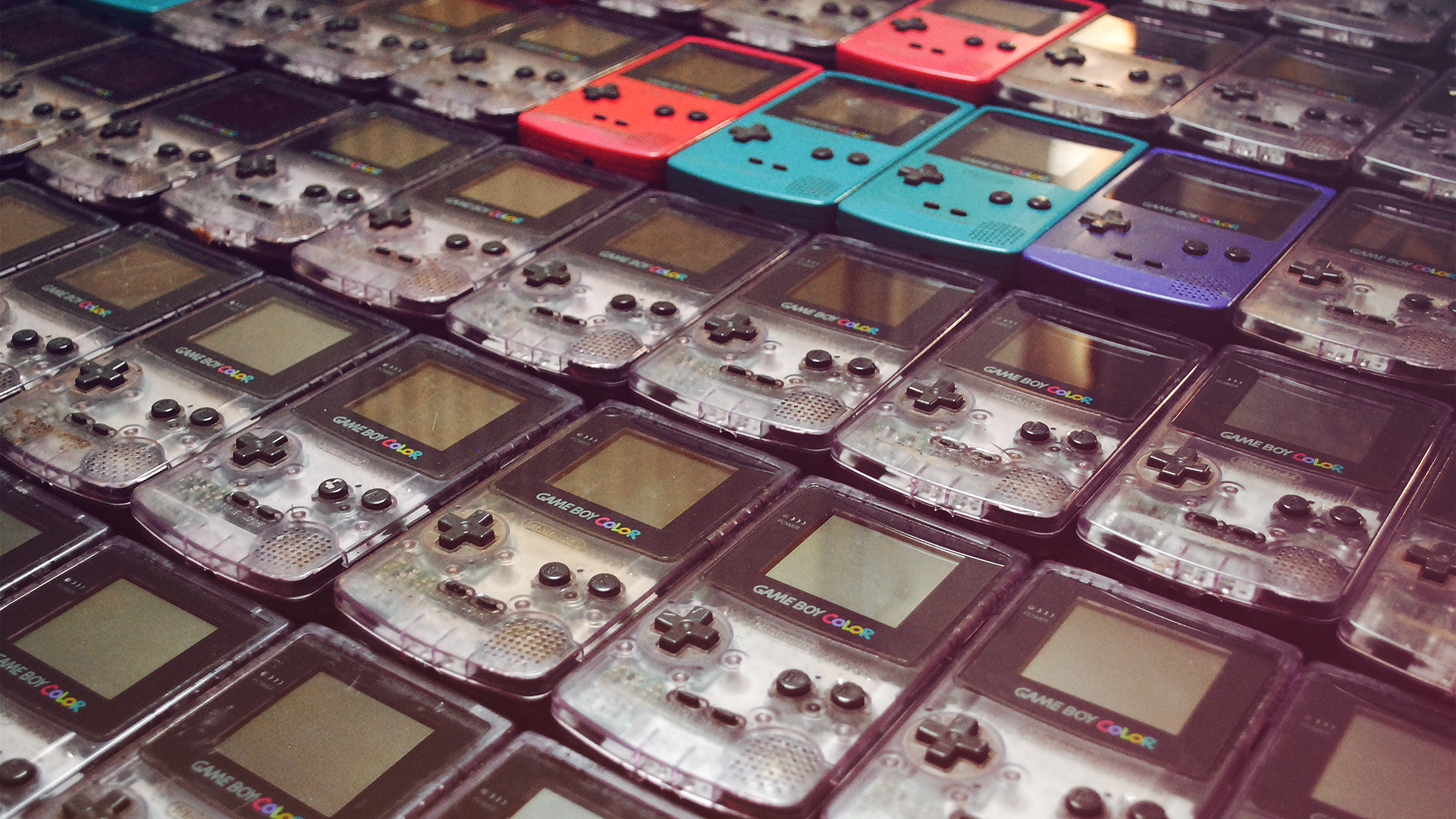 Collection of Nintendo Game Boy Color handheld consoles HD Wallpaper