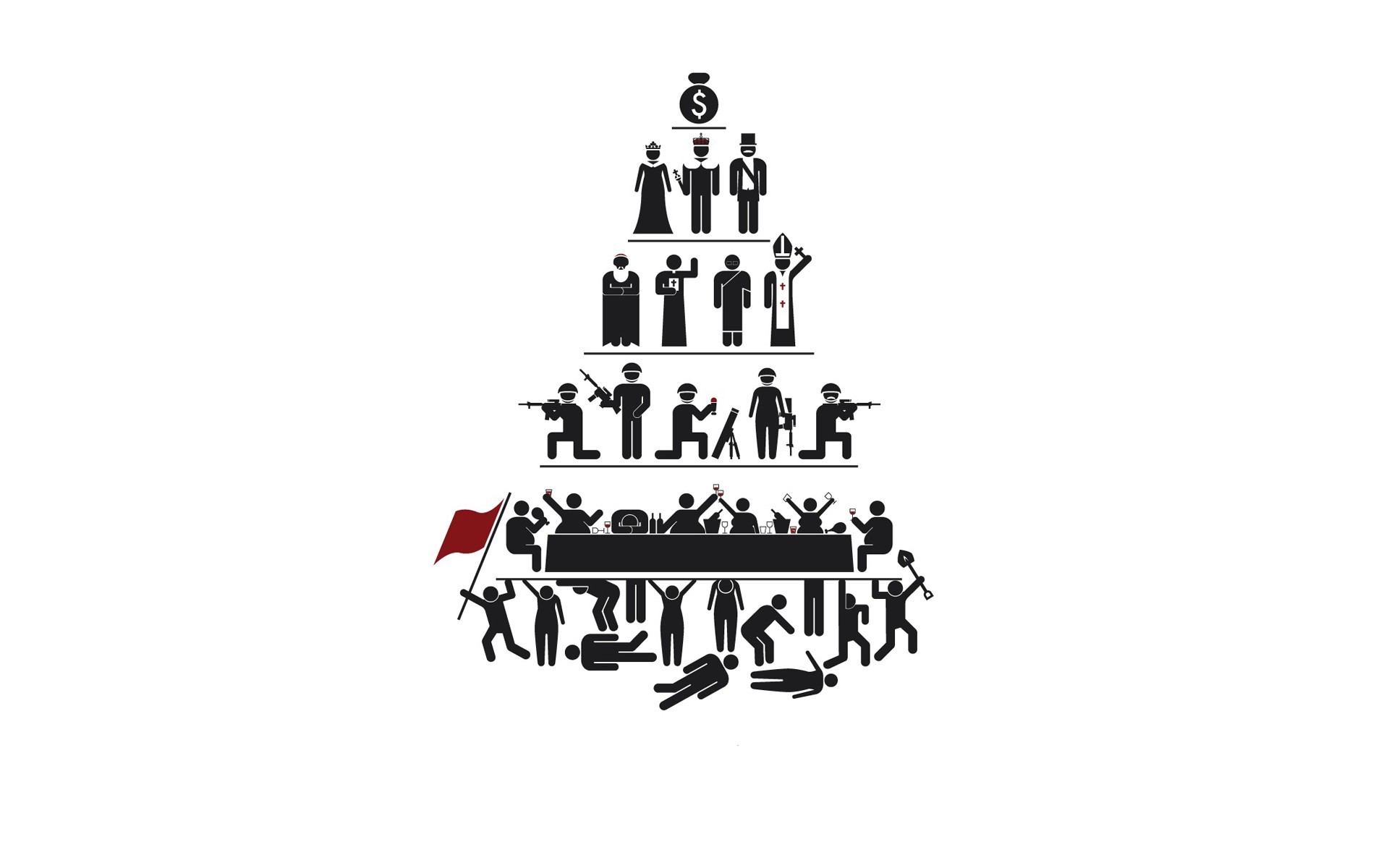 Social Hierarchy Pyramid with Money at the Top HD Wallpaper