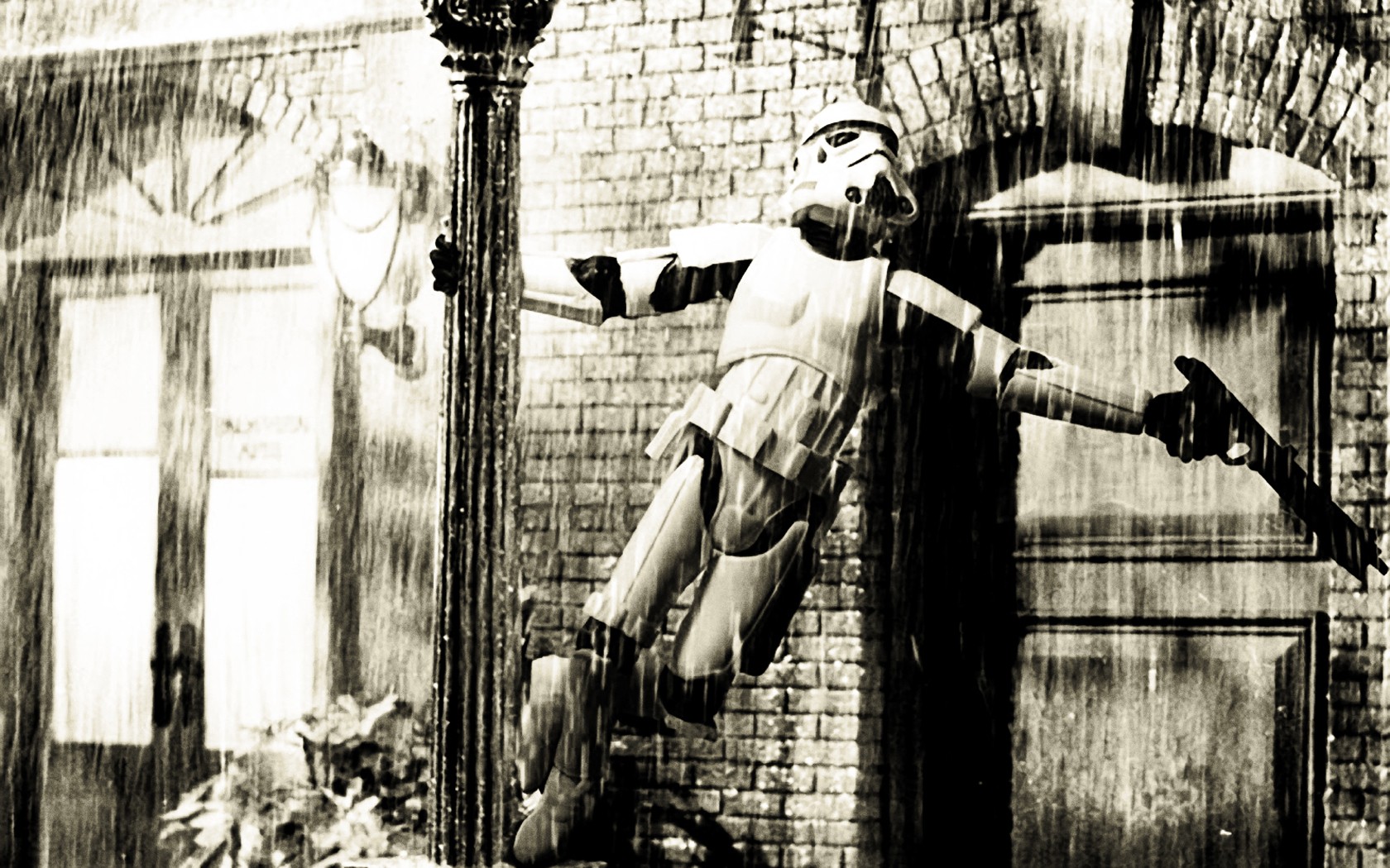Stormtrooper in the rain HD Wallpaper