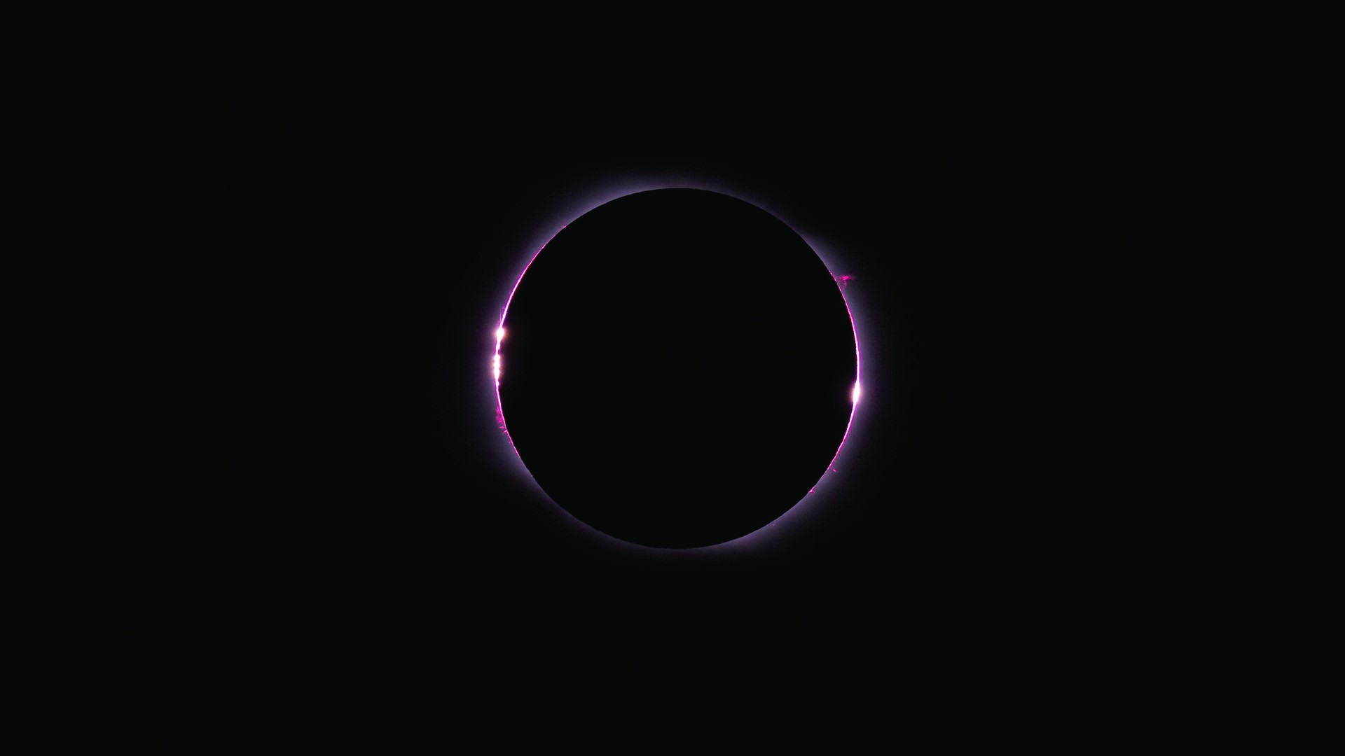 Total solar eclipse with pink corona HD Wallpaper