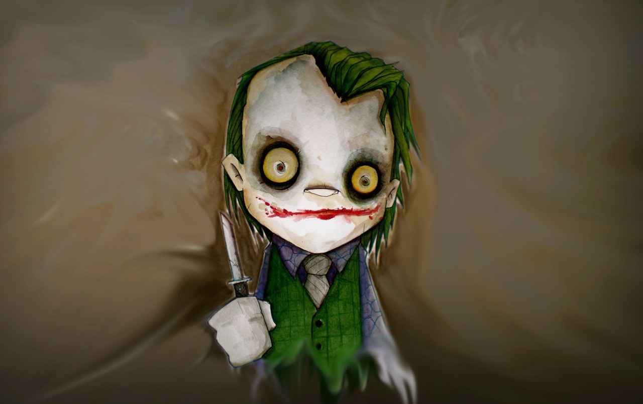 Joker holding a knife, artwork HD Wallpaper