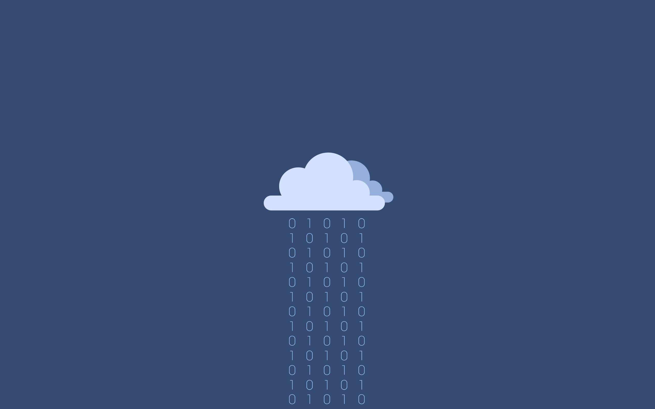Cloud Raining Binary Code HD Wallpaper