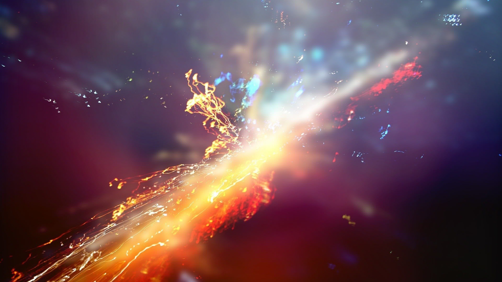 Abstract colorful digital art with light streaks HD Wallpaper