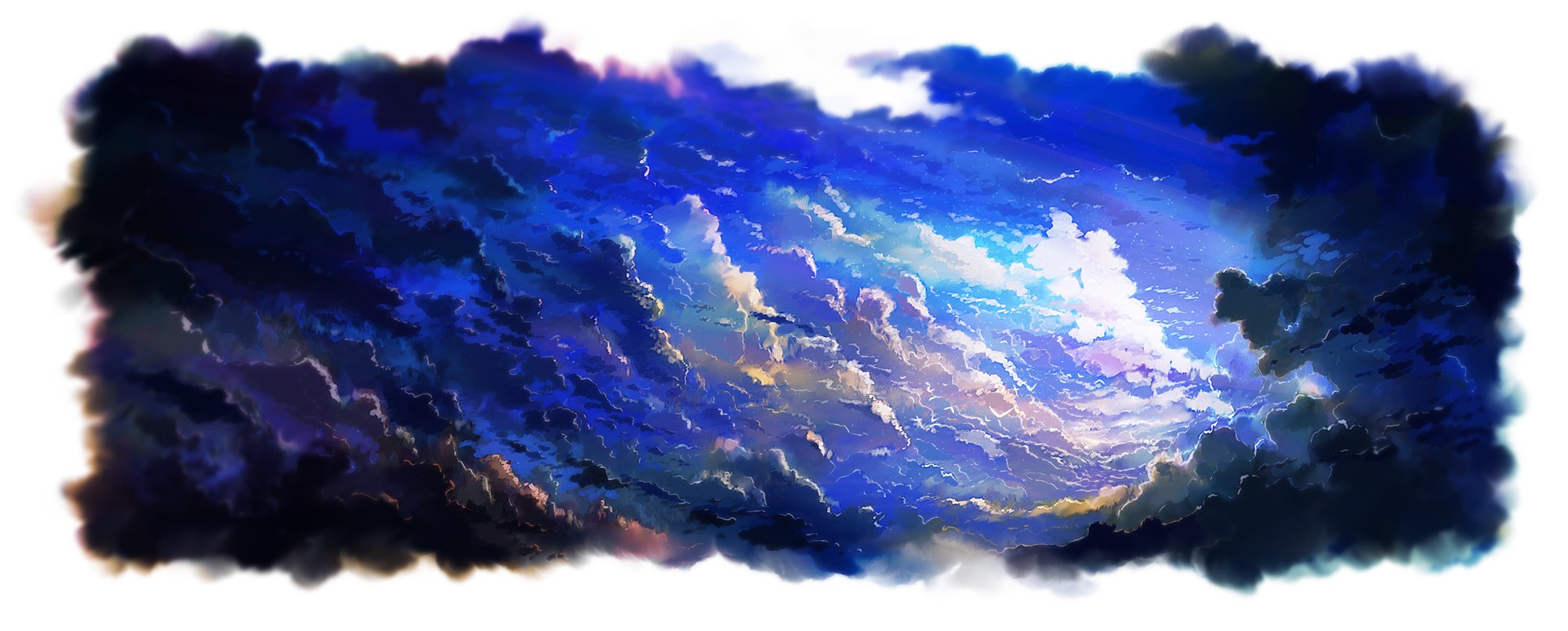 Anime artwork of a dramatic, cloudy sky HD Wallpaper