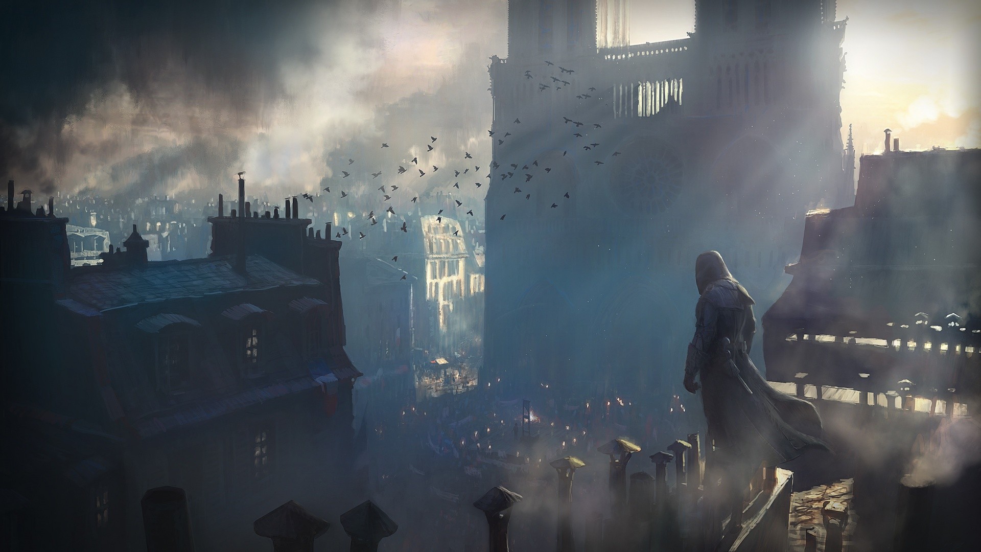 Assassin's Creed Unity Paris Rooftops HD Wallpaper