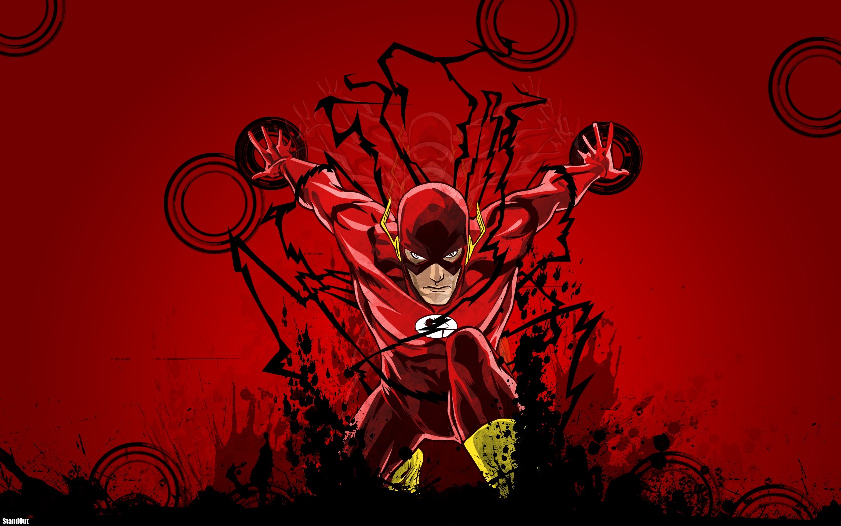 The Flash running with lightning effects HD Wallpaper