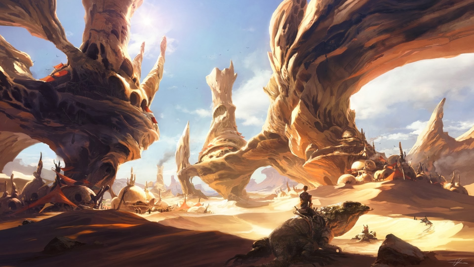 Star Wars desert planet landscape with Luke Skywalker HD Wallpaper