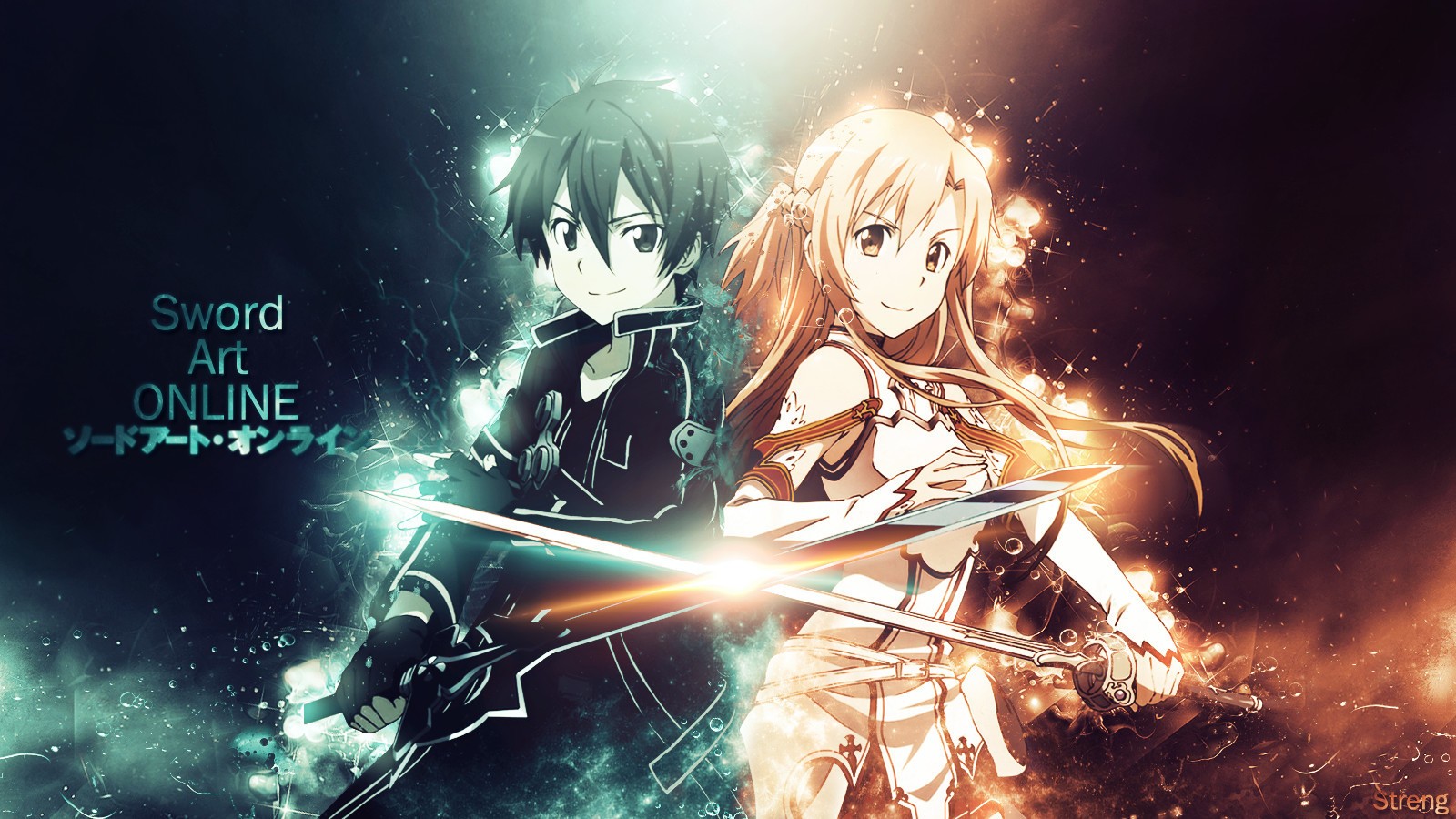 Kirito and Asuna from Sword Art Online HD Wallpaper