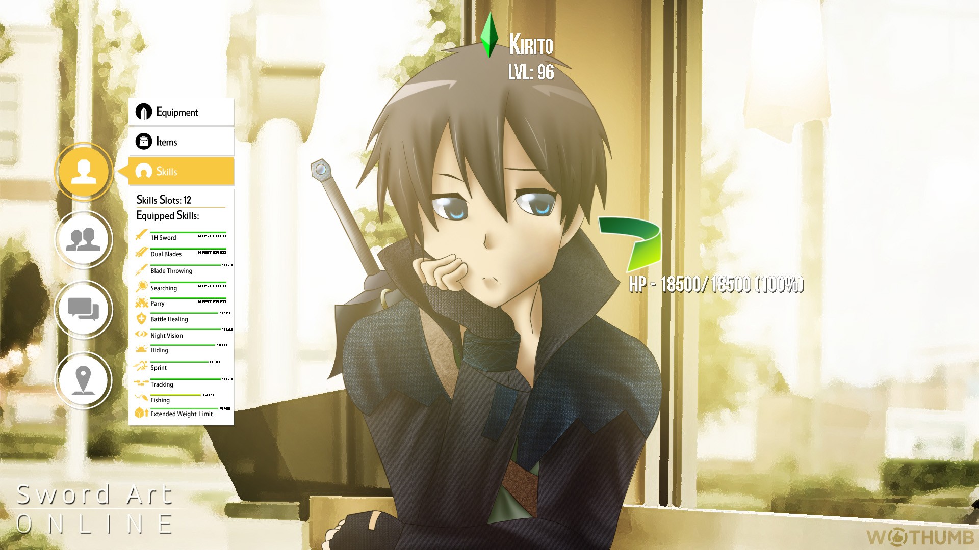 Kirito from Sword Art Online game interface HD Wallpaper