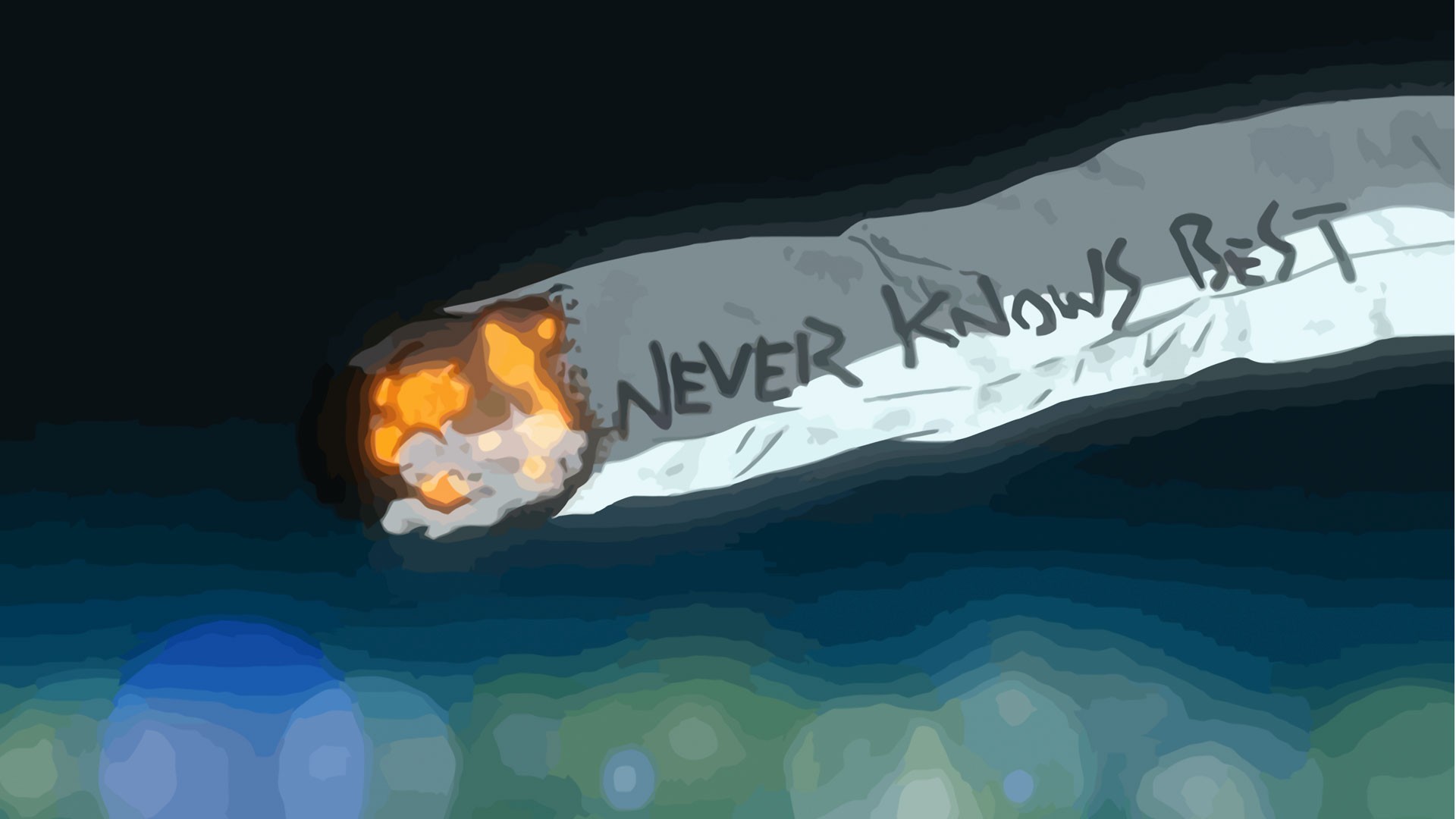 FLCL cigarette with text 'NEVER KNOWS BEST' HD Wallpaper