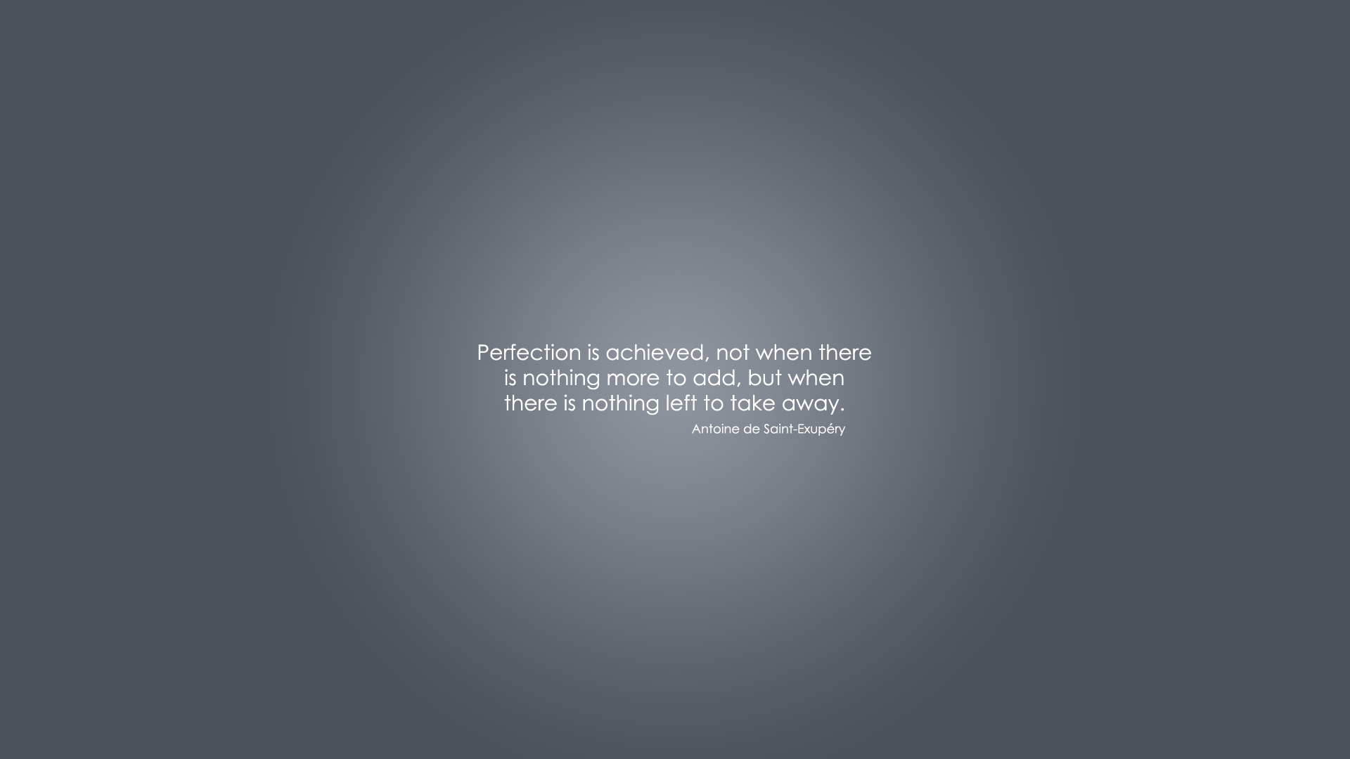 Perfection quote by Antoine de Saint-Exupéry HD Wallpaper